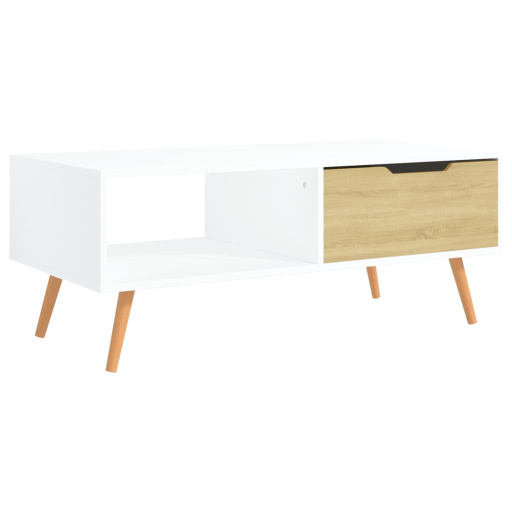 Vidaxl Mesa de Centro Madera Ingeniería 100x49,5x43 Cm Blanco