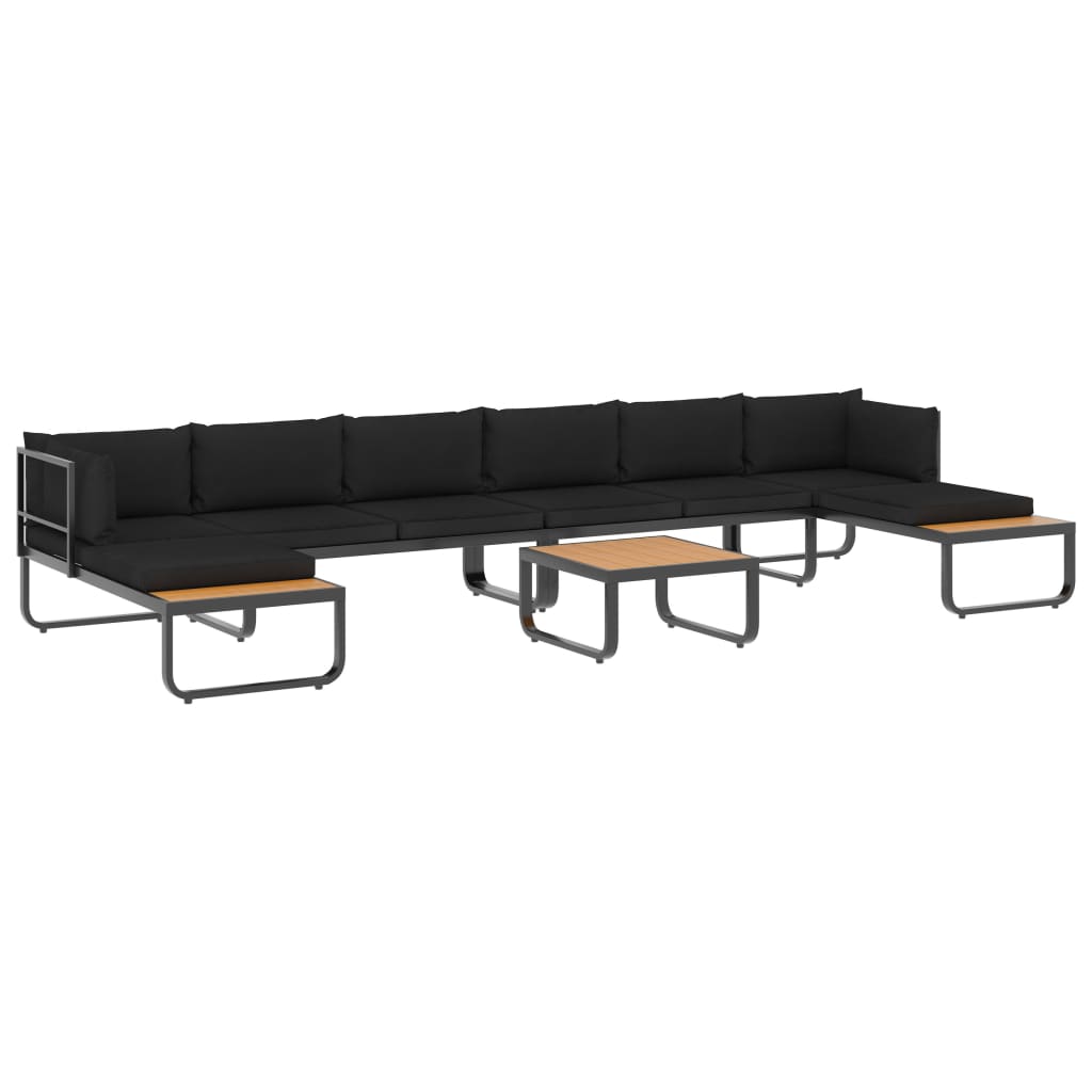 vidaXL Juego de sofás de esquina 5 piezas con cojines aluminio WPC