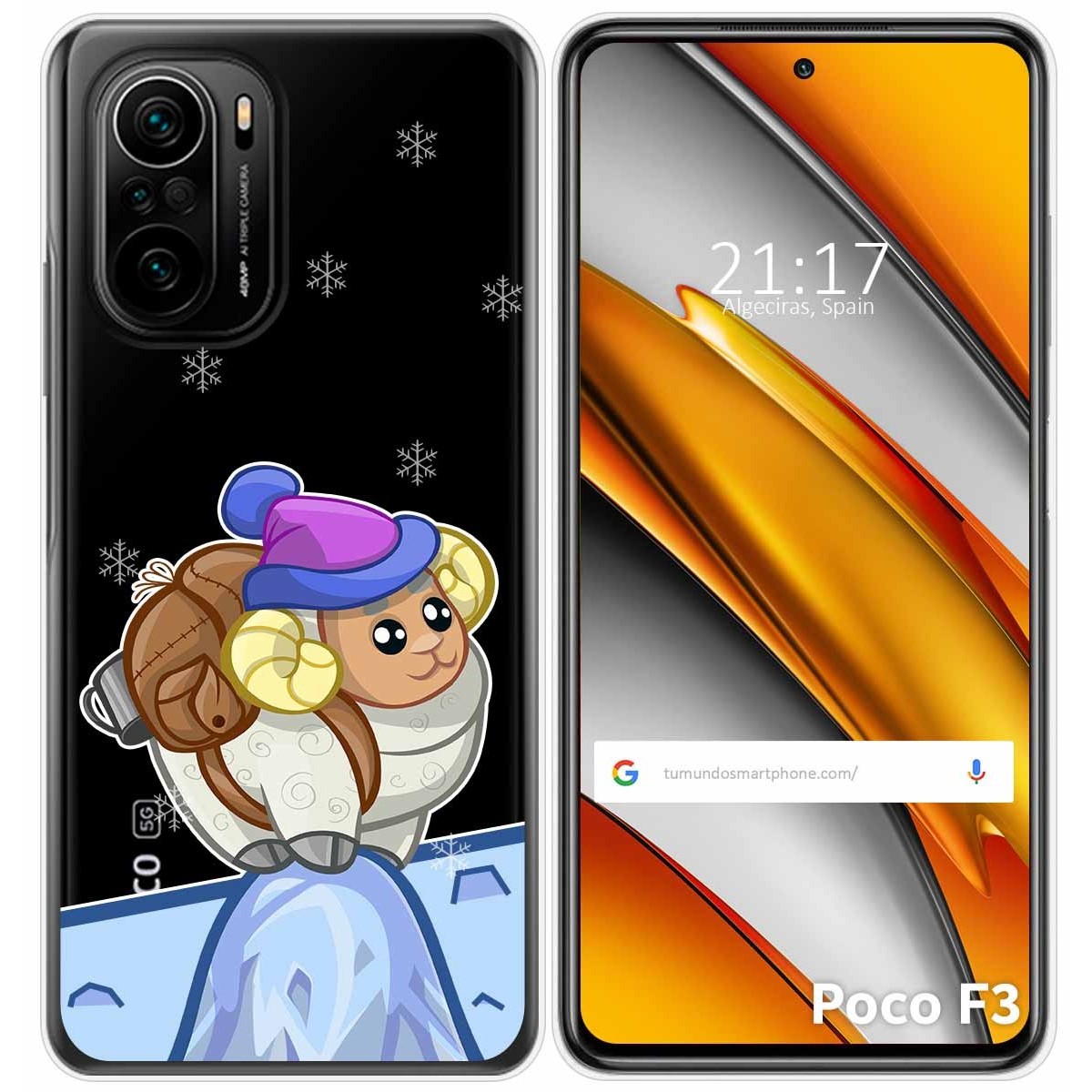 Tumundosmartphone Funda Gel Transparente para Xiaomi POCO F3 5G / Mi 11i 5G diseño Cabra Dibujos