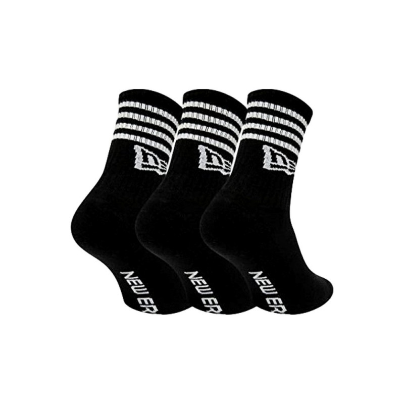 TRIPACK CALCETINES NEW ERA NEGROS STRIPE CREW SOCKS