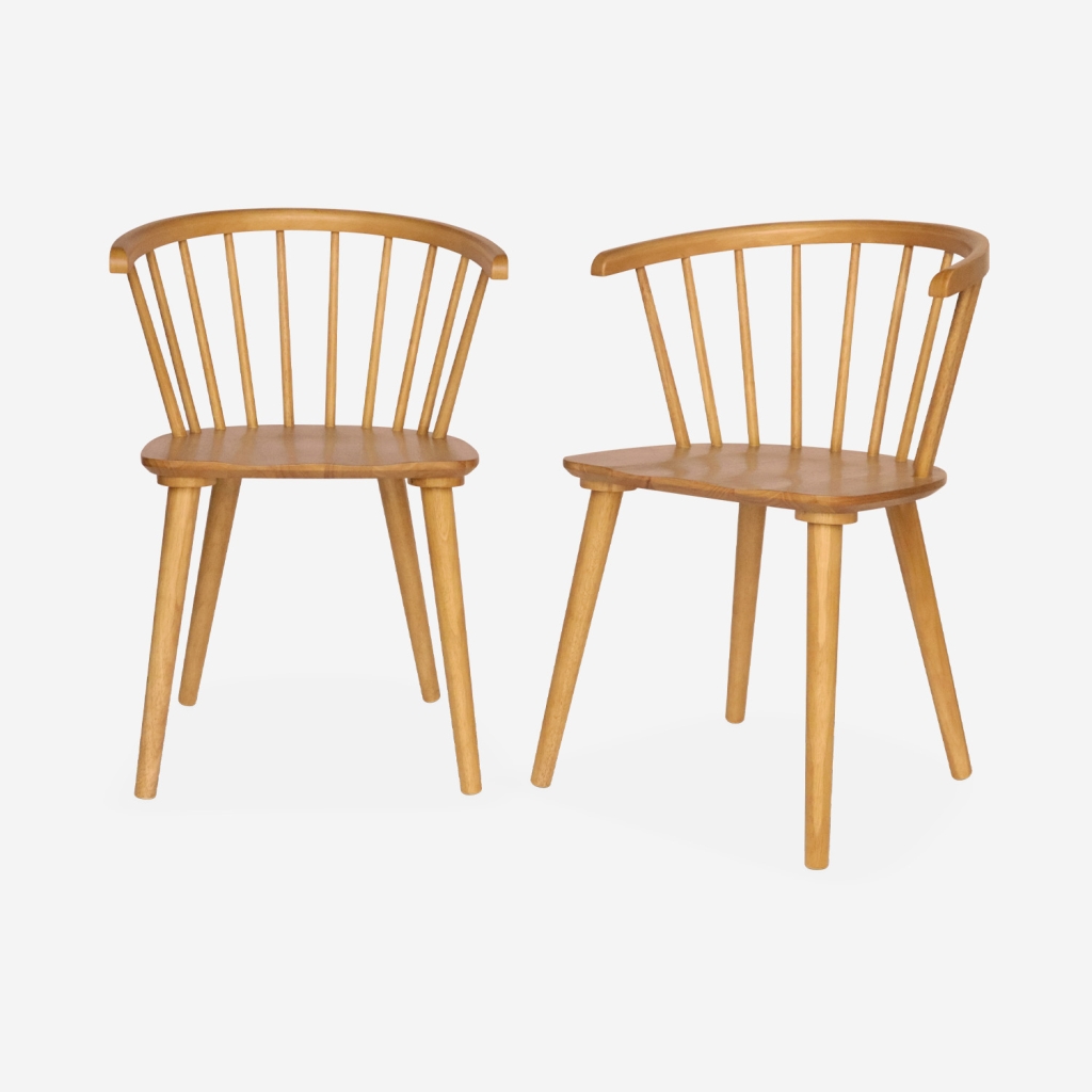 sweeek - Silla de bar de madera, set de 2 , Paula , 51x53x75