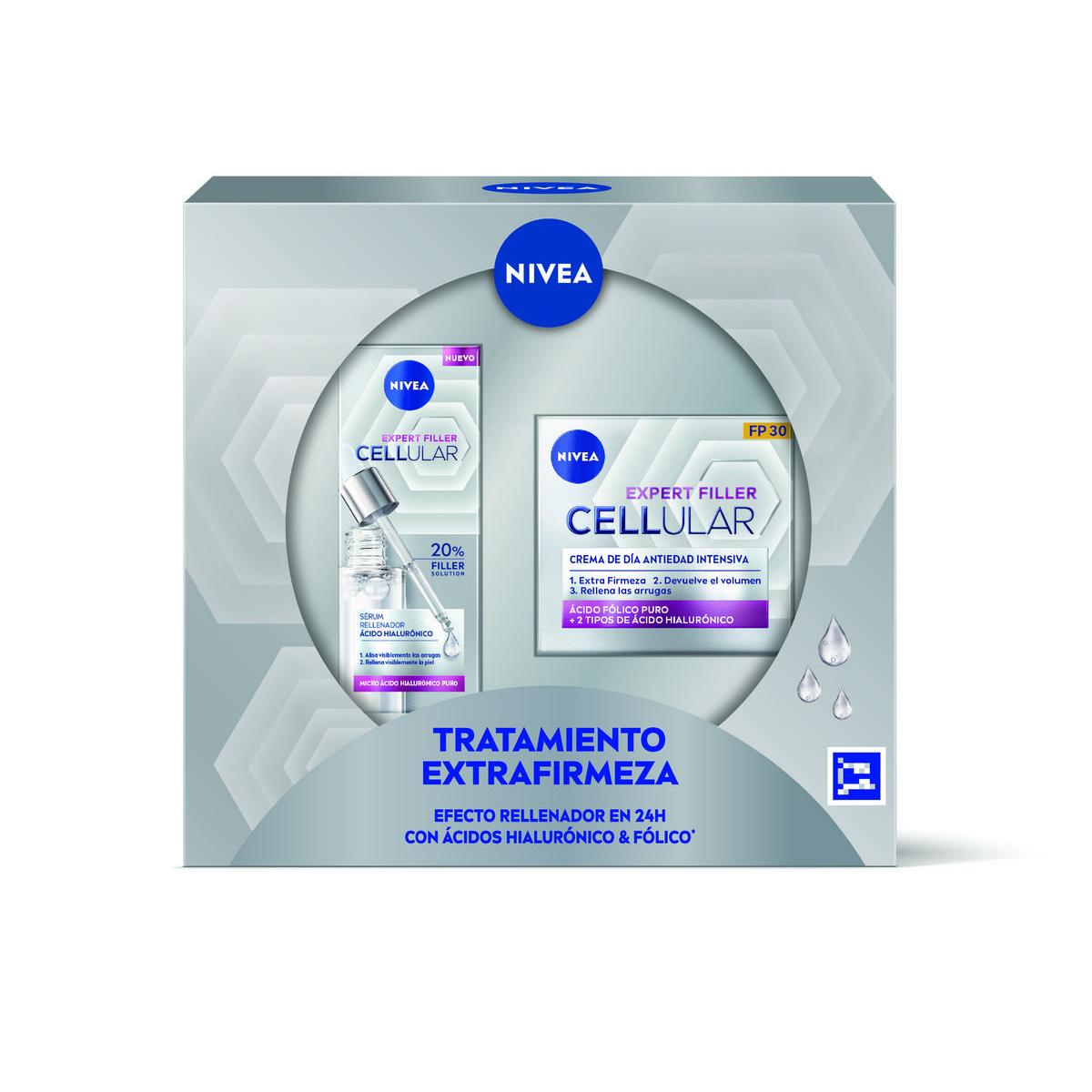 Nivea - NIVEA Pack Cellular - Caja regalo con Crema de día FP30 y Sérum pipeta - Tratamiento extrafirmeza