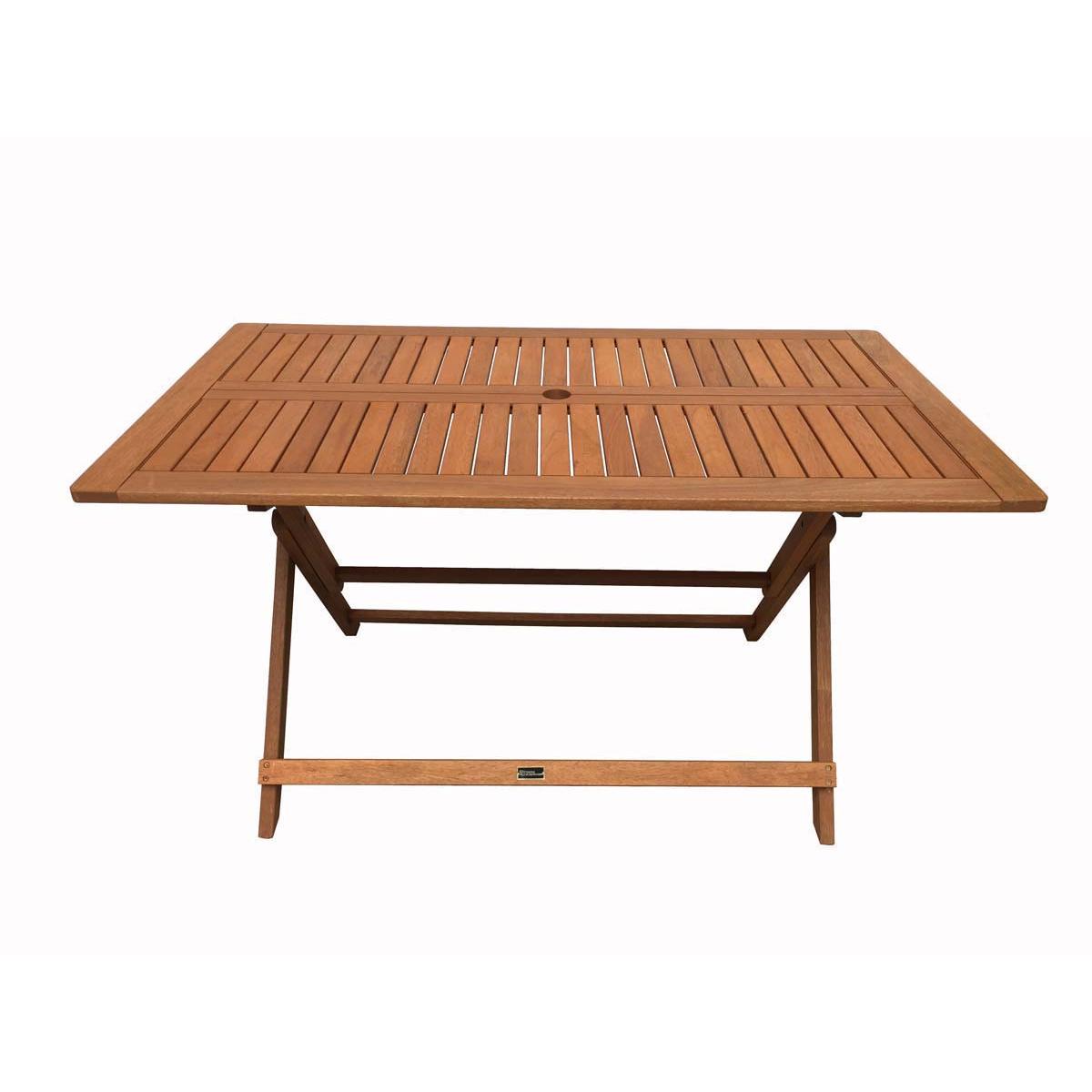 Habitat y Jardin - Mesa plegable en madera exótica "Hong Kong" - Maple -  135 x 80 cm - Marrón claro