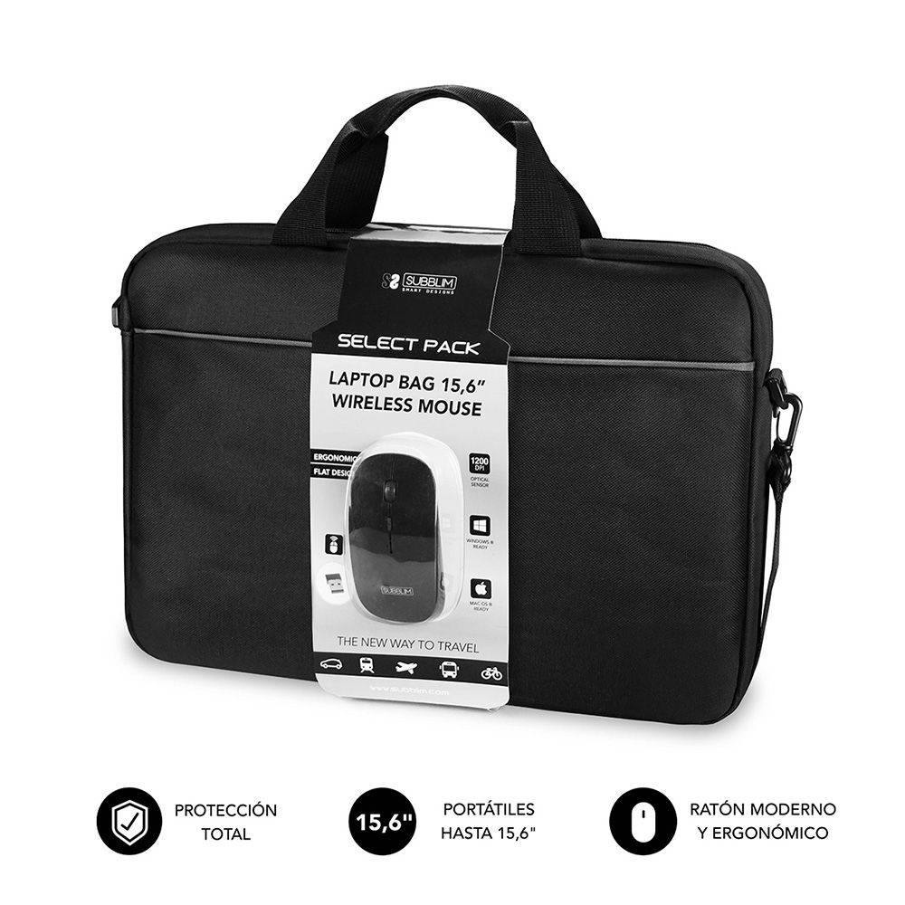 Maletín ordenador 15.6″ + Ratón inalámbrico SELECT PACK