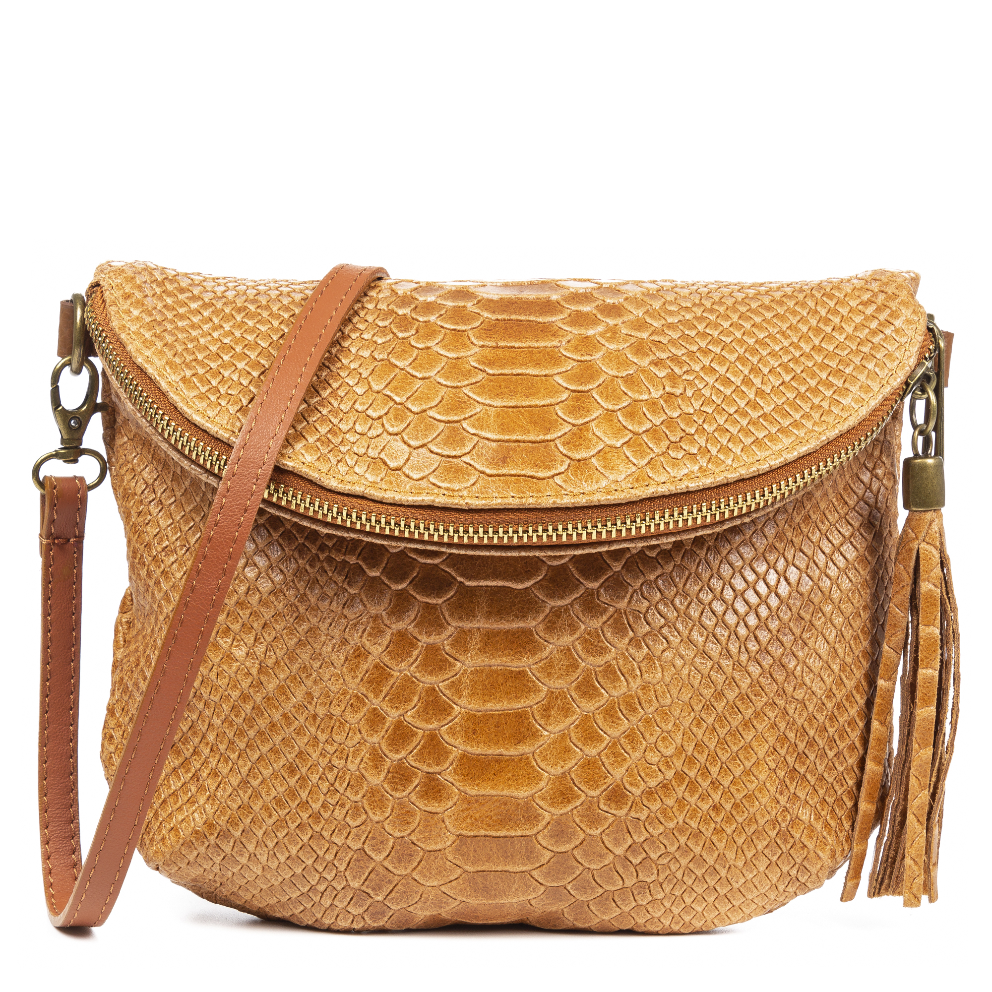 Firenze Artegiani. Ancona Bolso bandolera Mujer.Piel autentica Gamuza grabado serpiente. Made in Italy. Vera Pelle Italiana.