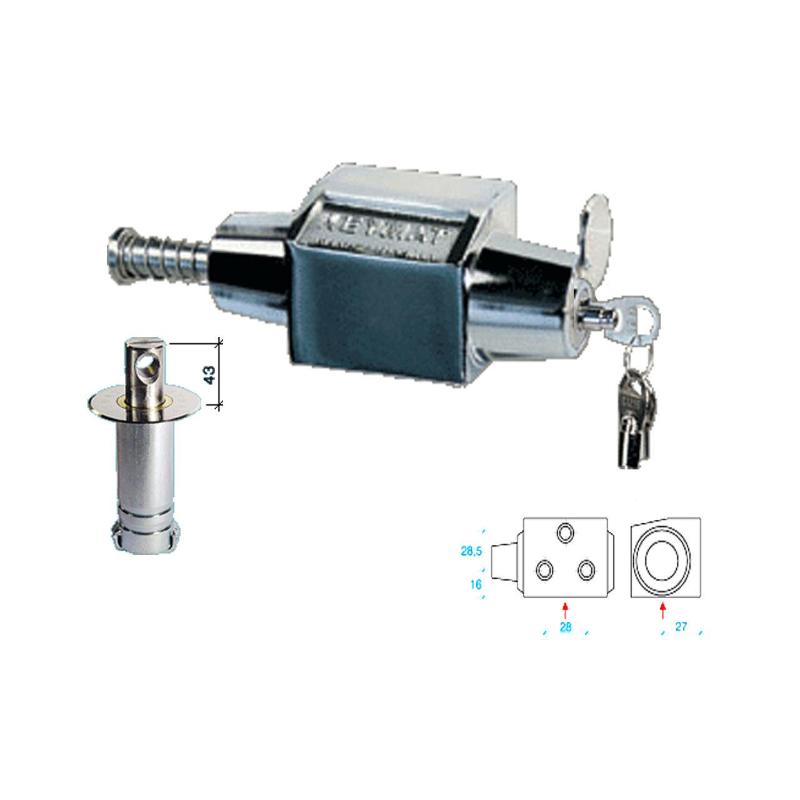 Keymat cerradura seguridad t-8 tubular con 3 tornillos