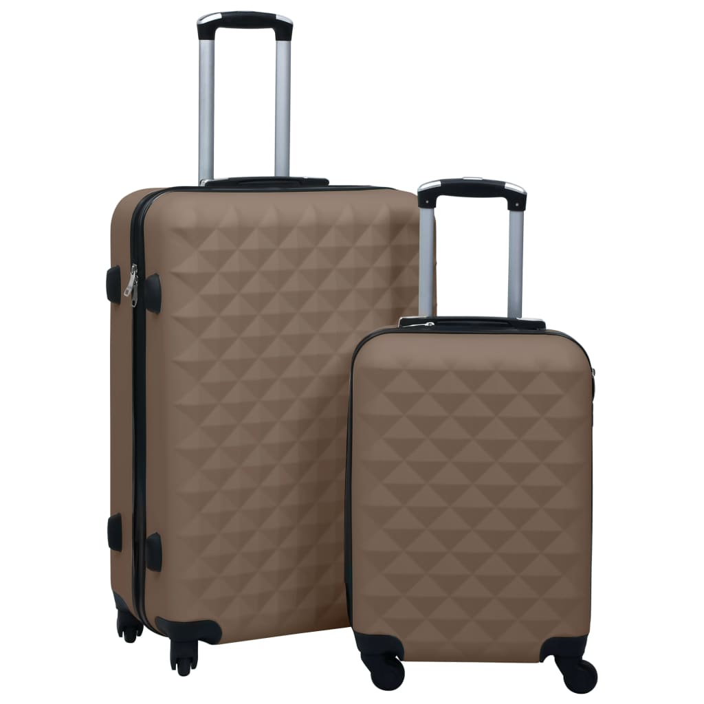 vidaXL Juego de Maletas Rígidas con Ruedas 2 Piezas ABS Dorado Trolley Cabina Color Dorado,  Antracita,  Marrón y mas