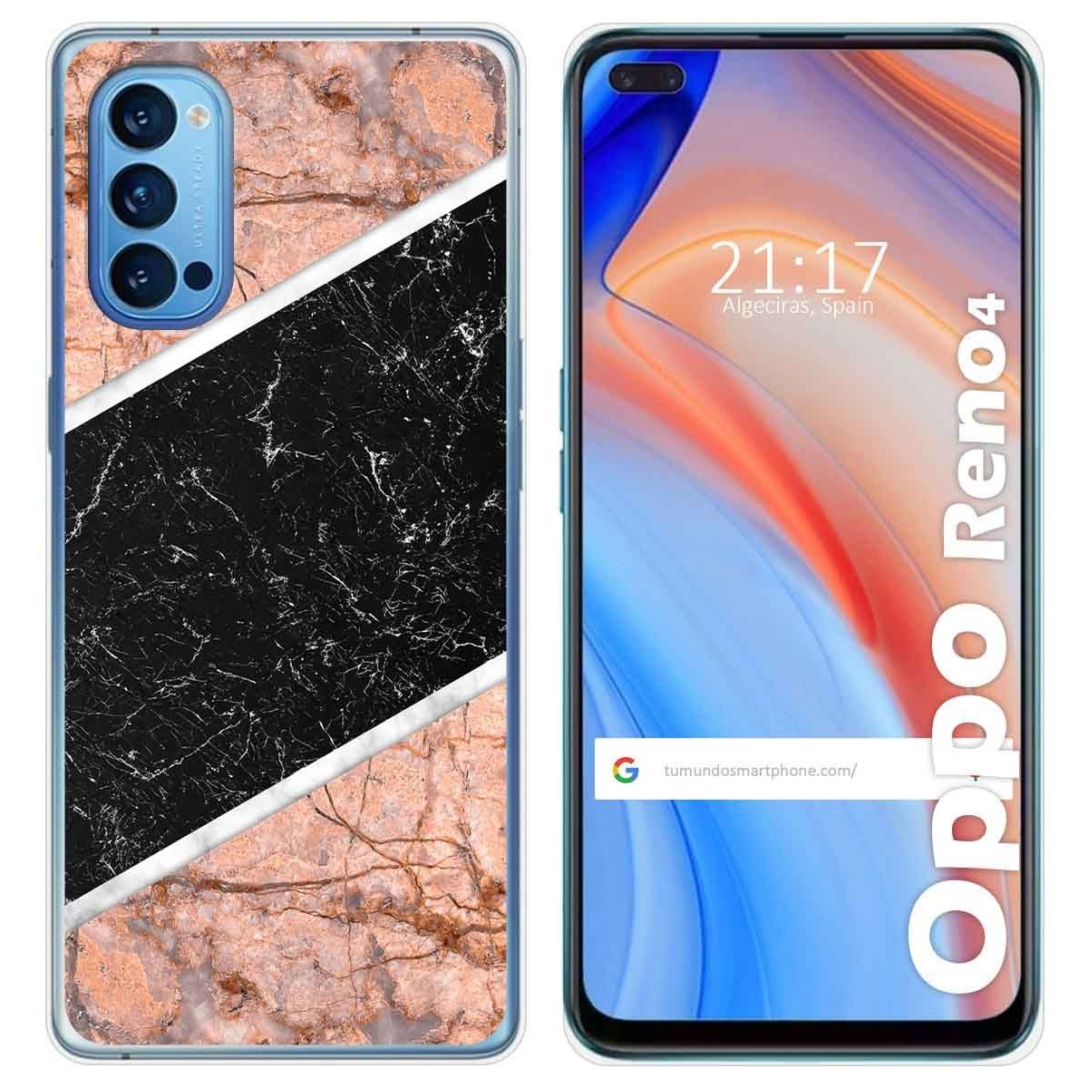 Tumundosmartphone Funda Gel Tpu para Oppo Reno 4 5G diseño Mármol 07 Dibujos
