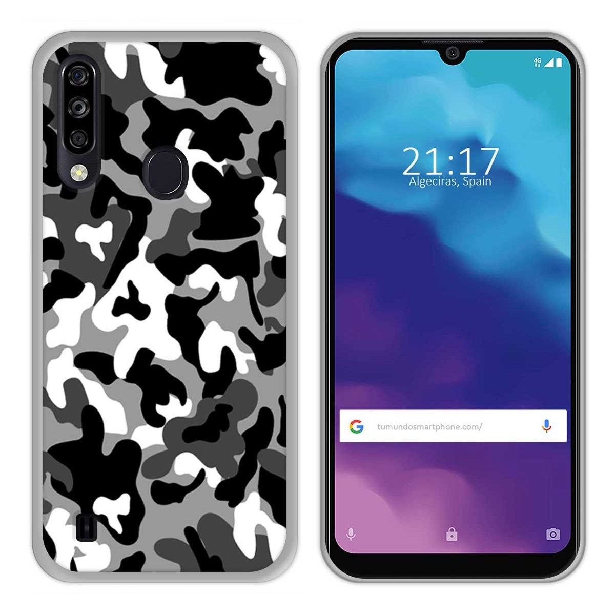 Tumundosmartphone Funda Gel Tpu para ZTE Blade A7 2020 diseño Snow Camuflaje Dibujos