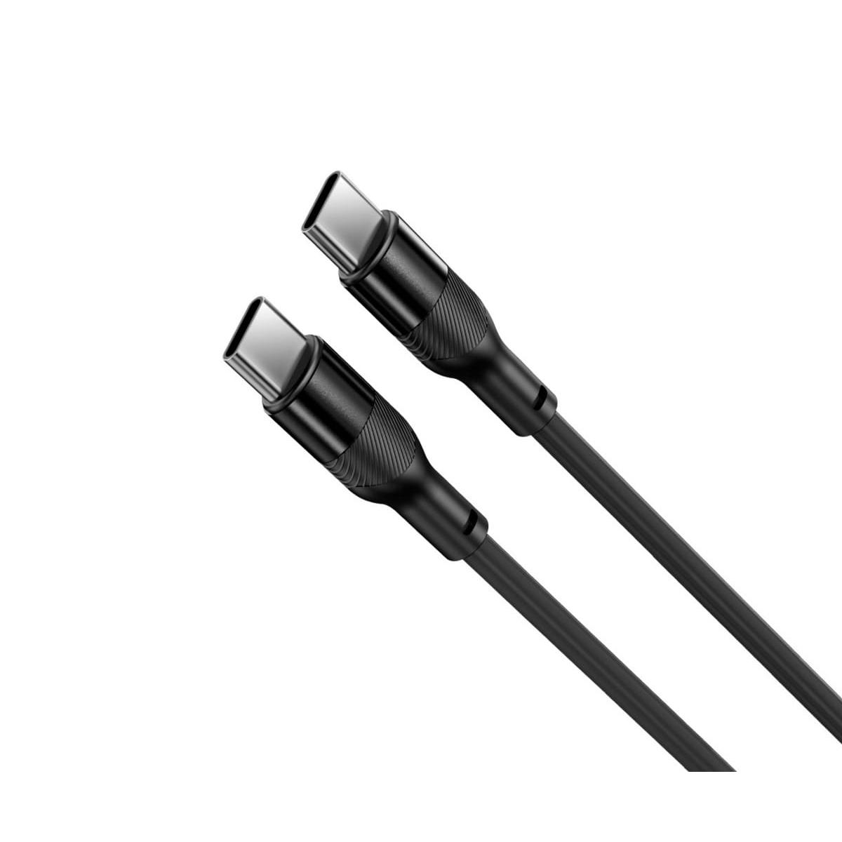 KSIX BCL060WAS02 Negro / Cable de carga y datos 1 metro / USB-C a USB-C / Carga ultrarrápida 60W