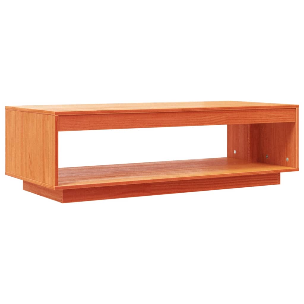 Vidaxl Mesa de Centro Madera Maciza de Pino Cera 110x50x33,5 Cm Natural Marrón Cera