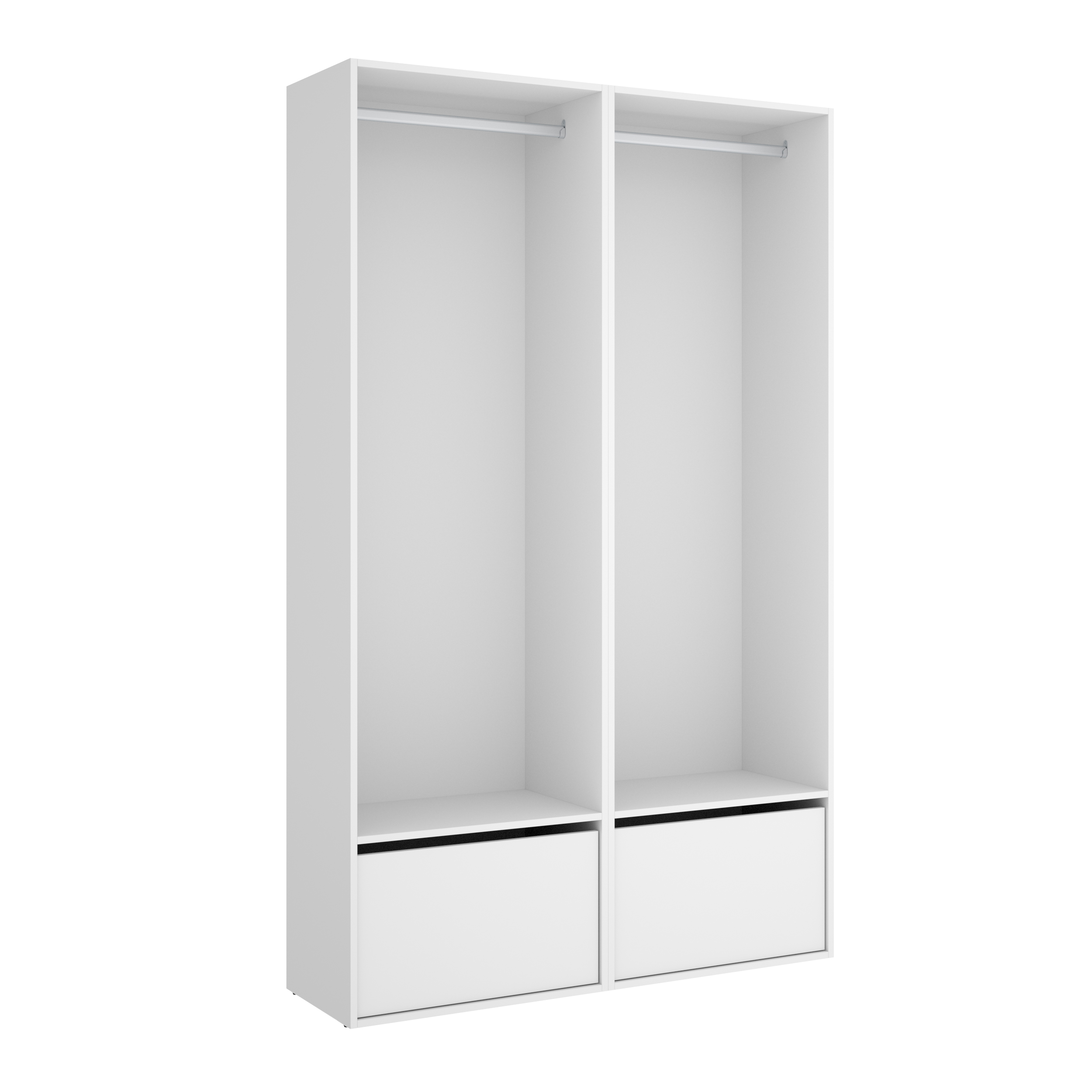 DEKIT - CONJUNTO VESTIDOR CON DOS ZAPATEROS Y TRASERA REVERSIBLE - 205 x 120 x 45 cm - BLANCO / NATURAL