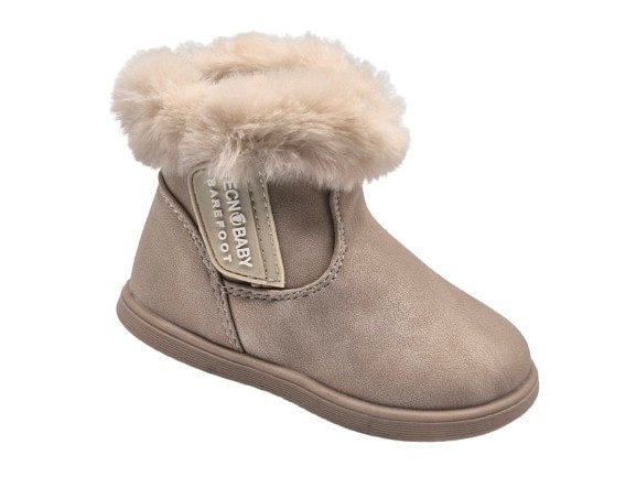 Conguitos - Botas barefoot con pelo para niñas, modelo Osito OSSH 503002, estilo cómodo y flexible ideal para uso diario en interiores y exteriores, color beige