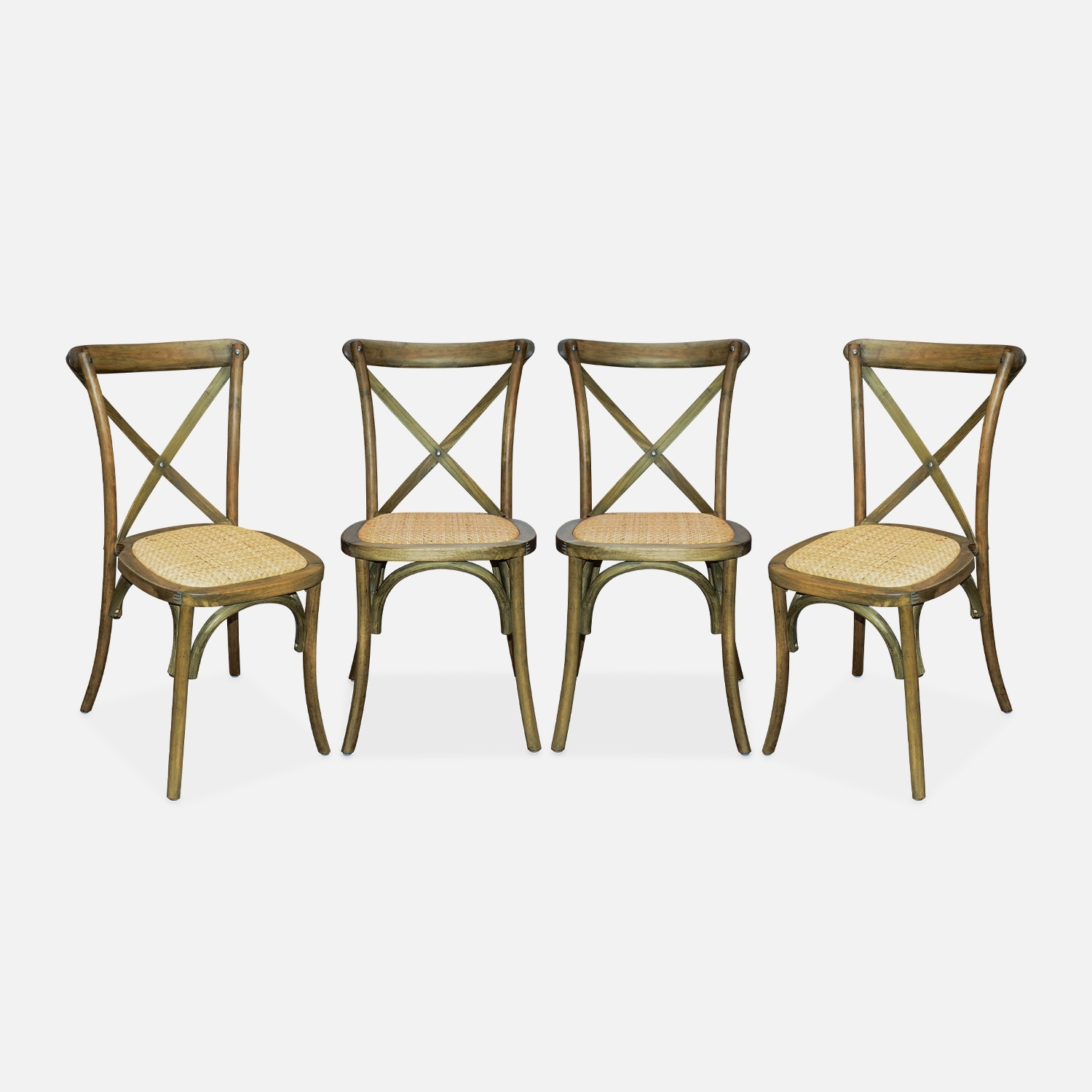 sweeek - Silla de bistró vintage de madera, set de 4 , Belleville , 48x53x88