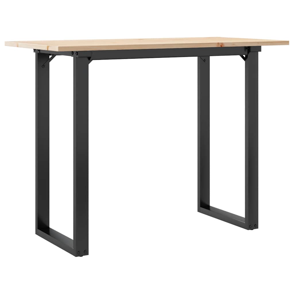 vidaXL Mesa de centro marco O madera maciza pino y acero en dimensiones 100x50x45 cm/100x50x45.5 cm/100x50x75 cm y más | estructura resistente ideal para salón dormitorio o estudio