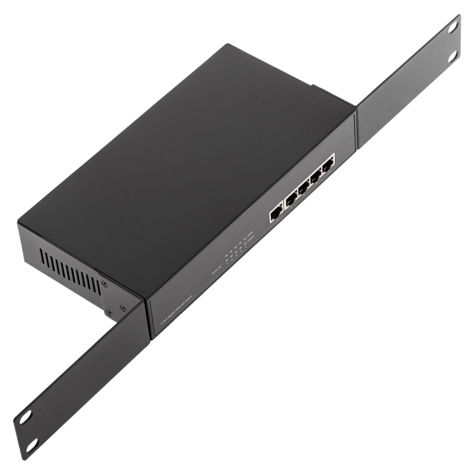 Conmutador LAN switch Gigabit 10/100/1000 Mbps de 5 UTP para rack 19" - BeMatik