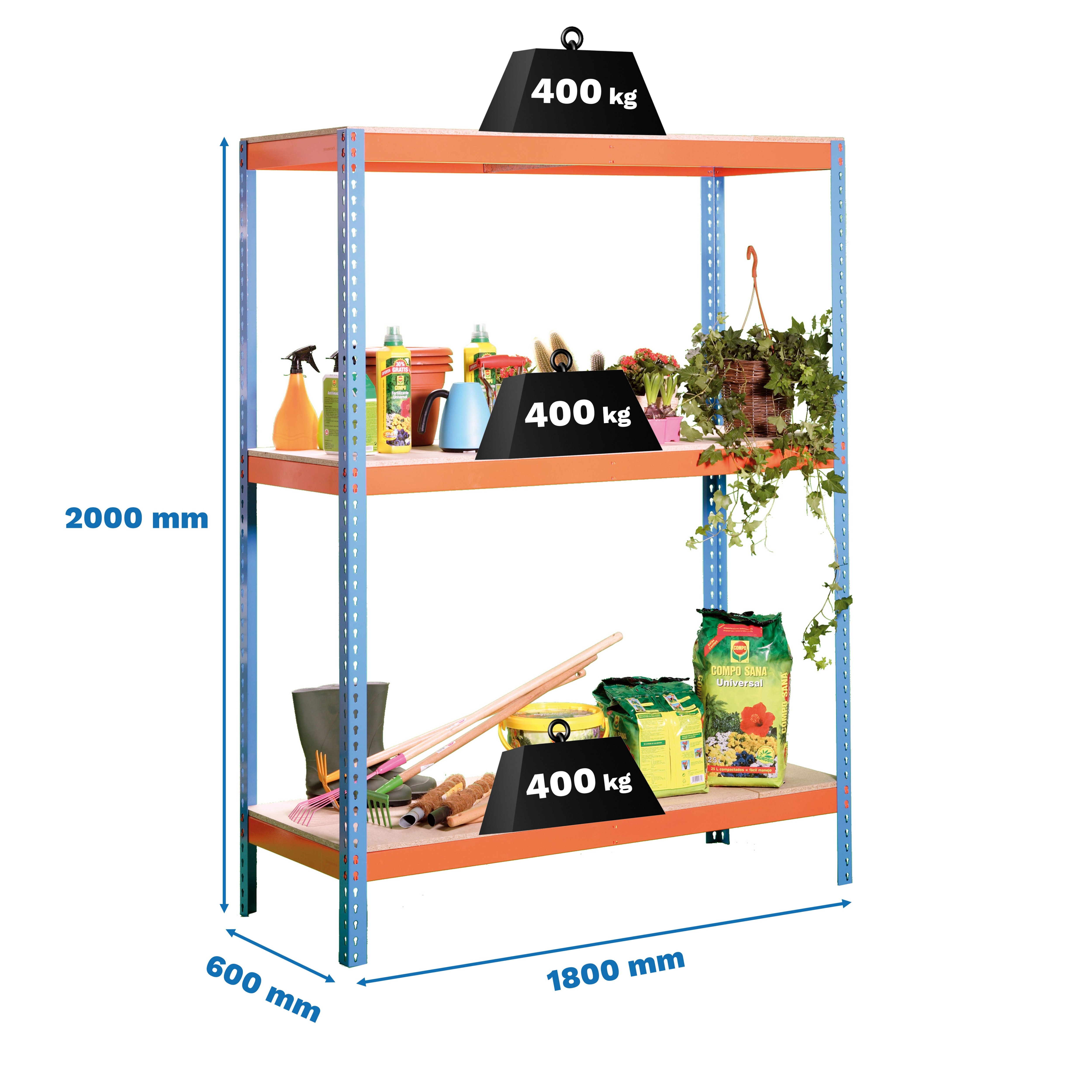 Estantería SIMONRACK Ecoforte 1806-3 azul/naranja