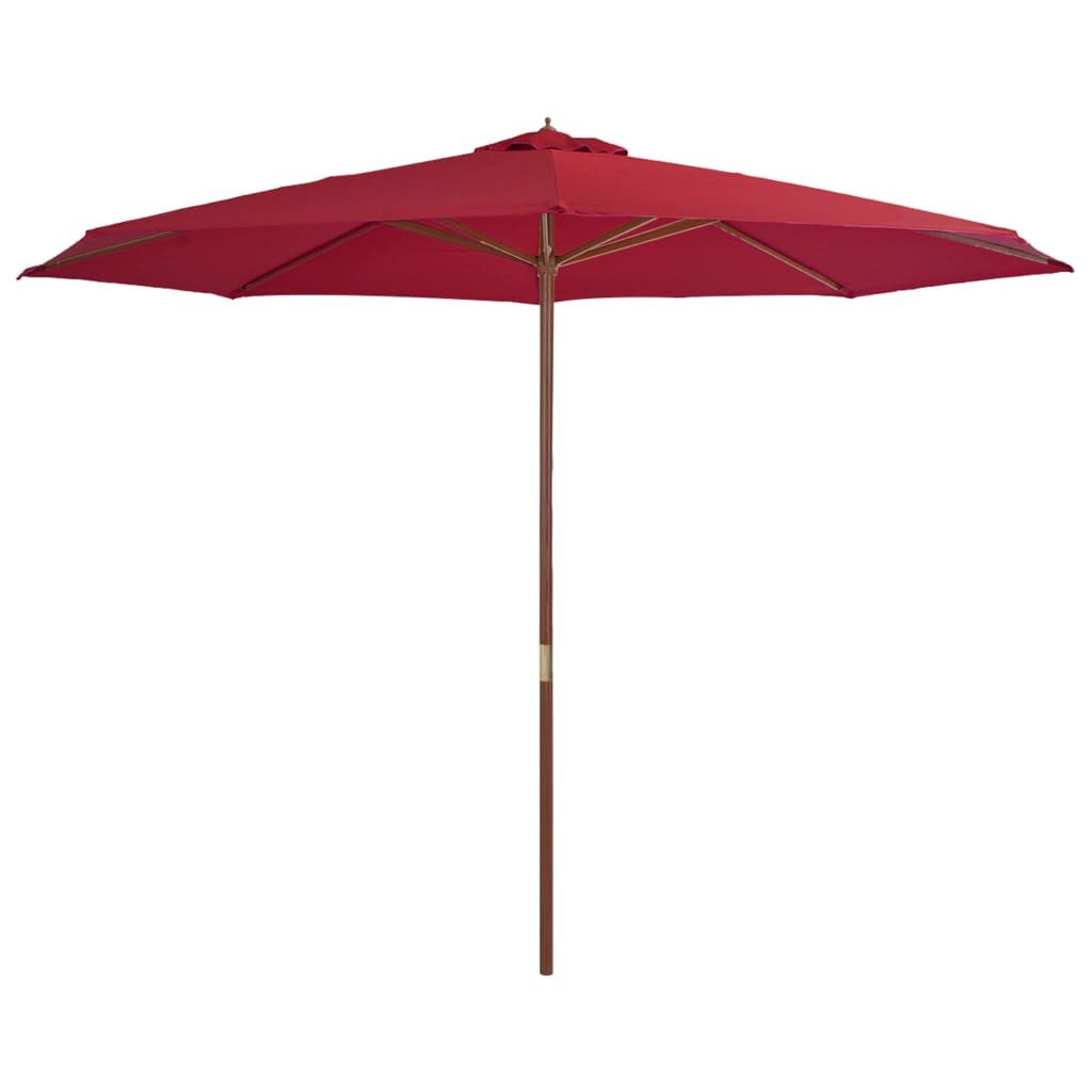 vidaXL Sombrilla de jardín con palo de madera 350 cm Color Blanco arena, Verde, Antracita