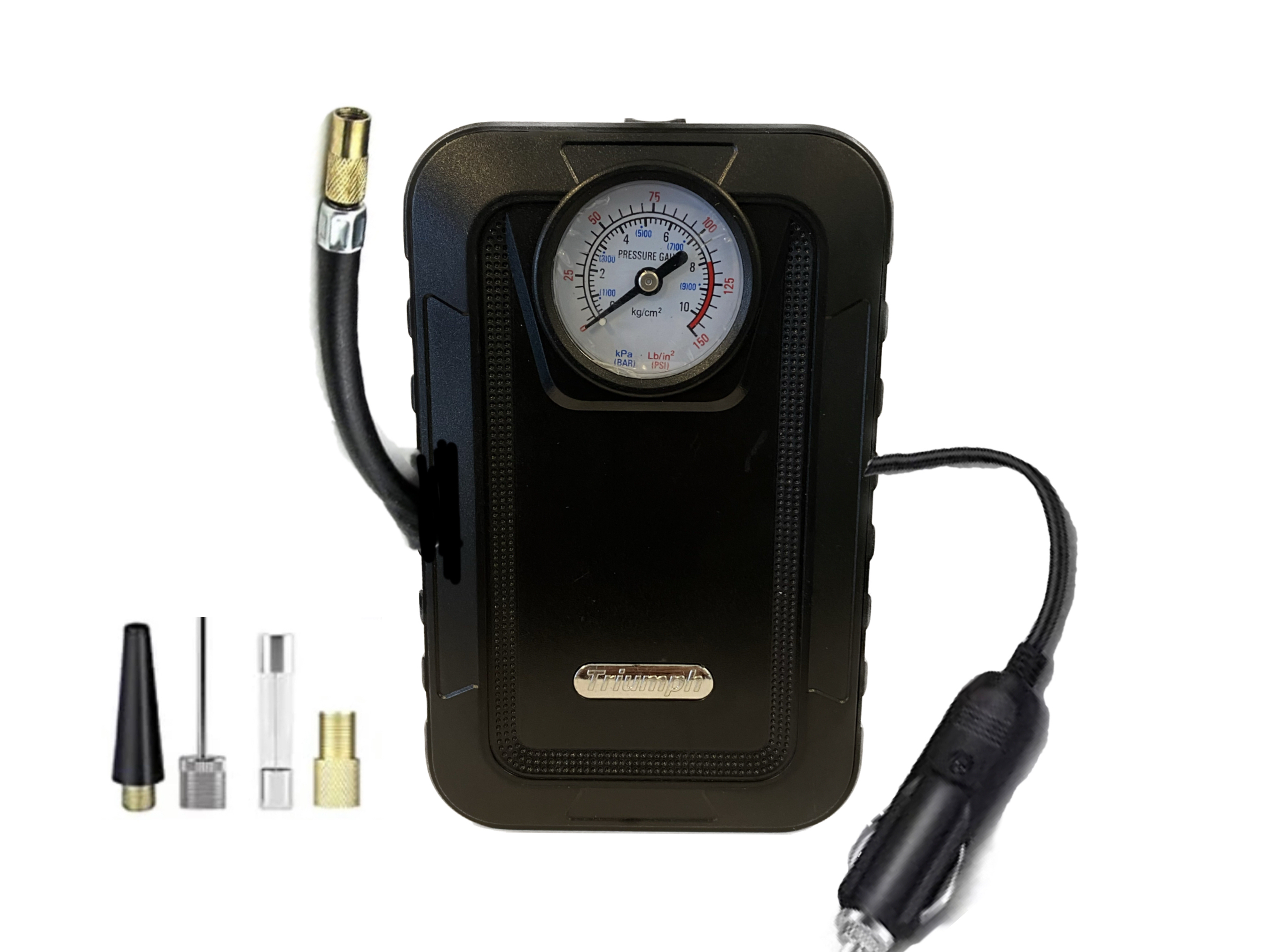 IPSDI inflador de neumáticos analógico, compresor de aire portátil de 12V para neumáticos de coche, conexión de alimentación mediante mechero, inflado de neumáticos