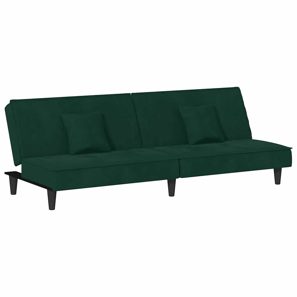vidaXL Sofá cama de terciopelo verde oscuro