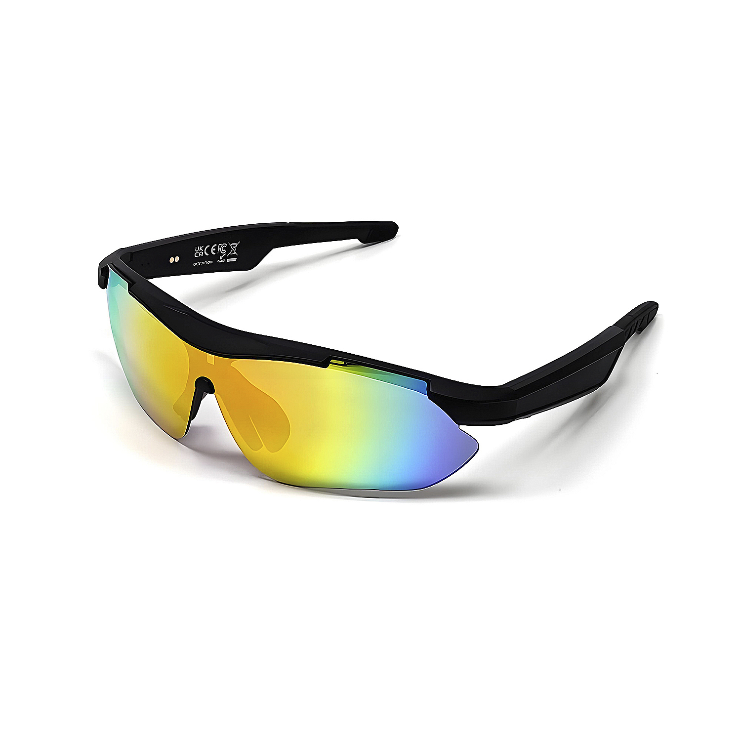 DAM Gafas deportivas inteligentes QY PRO 3. Asistente de voz inteligente, traducción en tiempo real de más de 100 idiomas, control de música/llamadas y lentes UV400. 15,2x14,5x4,5 Cm.