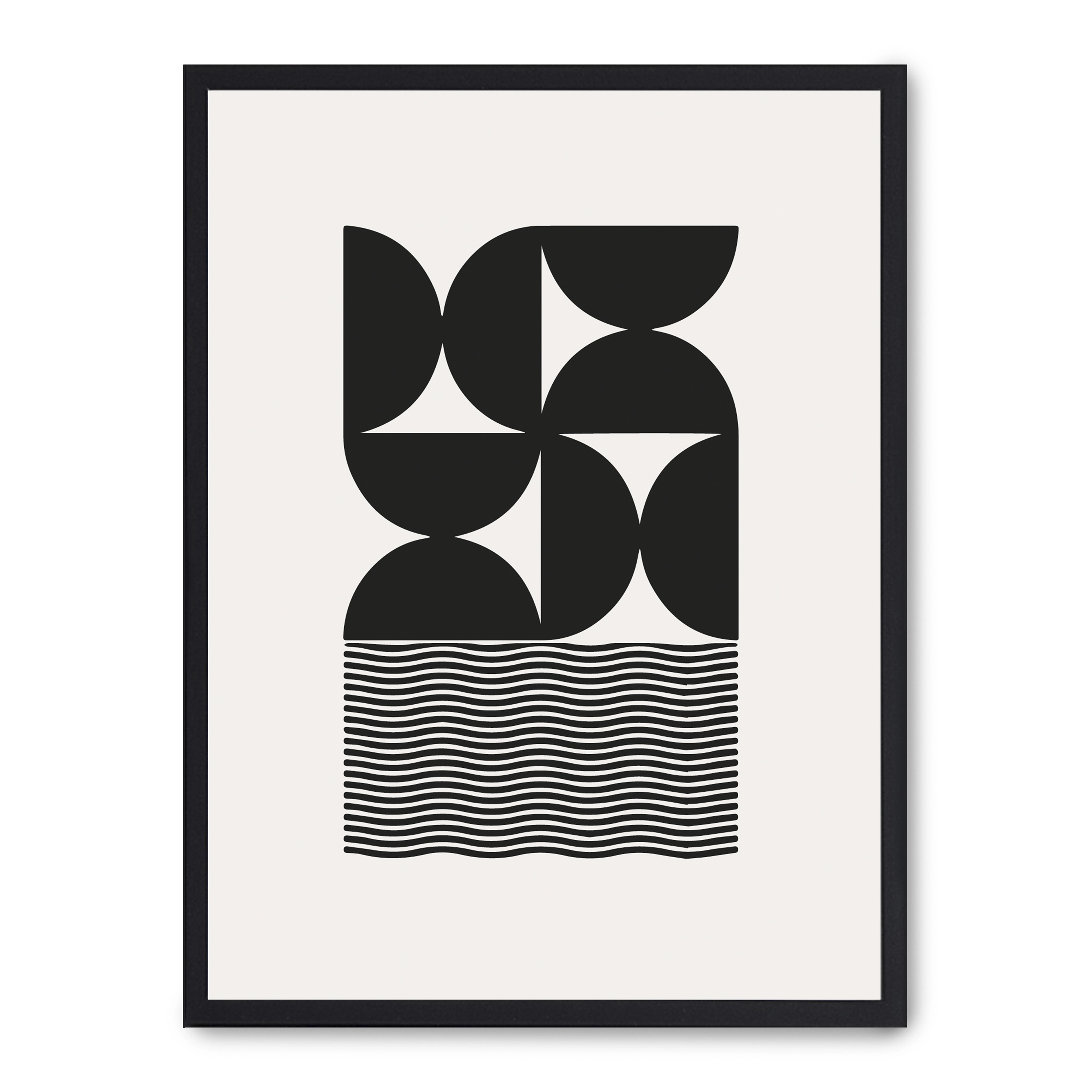 Cuadro bauhaus black forms iii 30x40cm, Póster impreso en papel de primera calidad de 180gr, montado sobre marco de madera MDF acabado en negro., Arte - Bauhaus