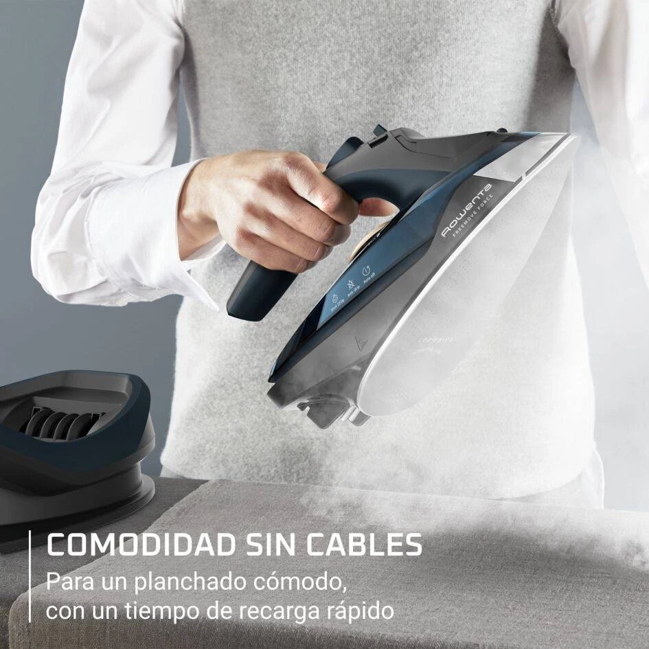 Rowenta - Plancha de vapor DE6725D1 Freemove Force con suela de cerámica, 2600 W y vapor continuo para planchado rápido en casa