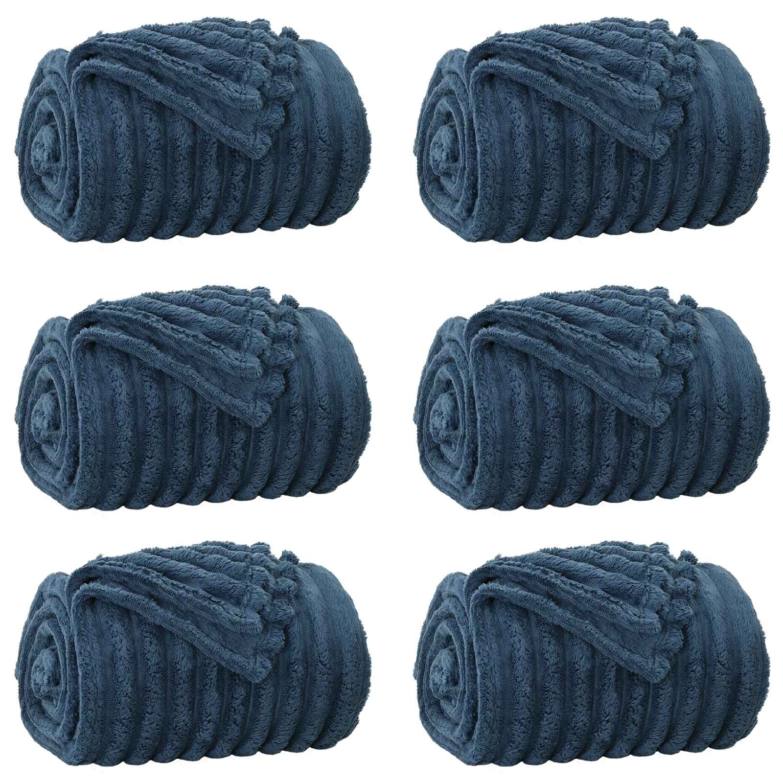 vidaXL Mantitas de Sofá 6 pcs Azul marino 270 x 240 cm Lana