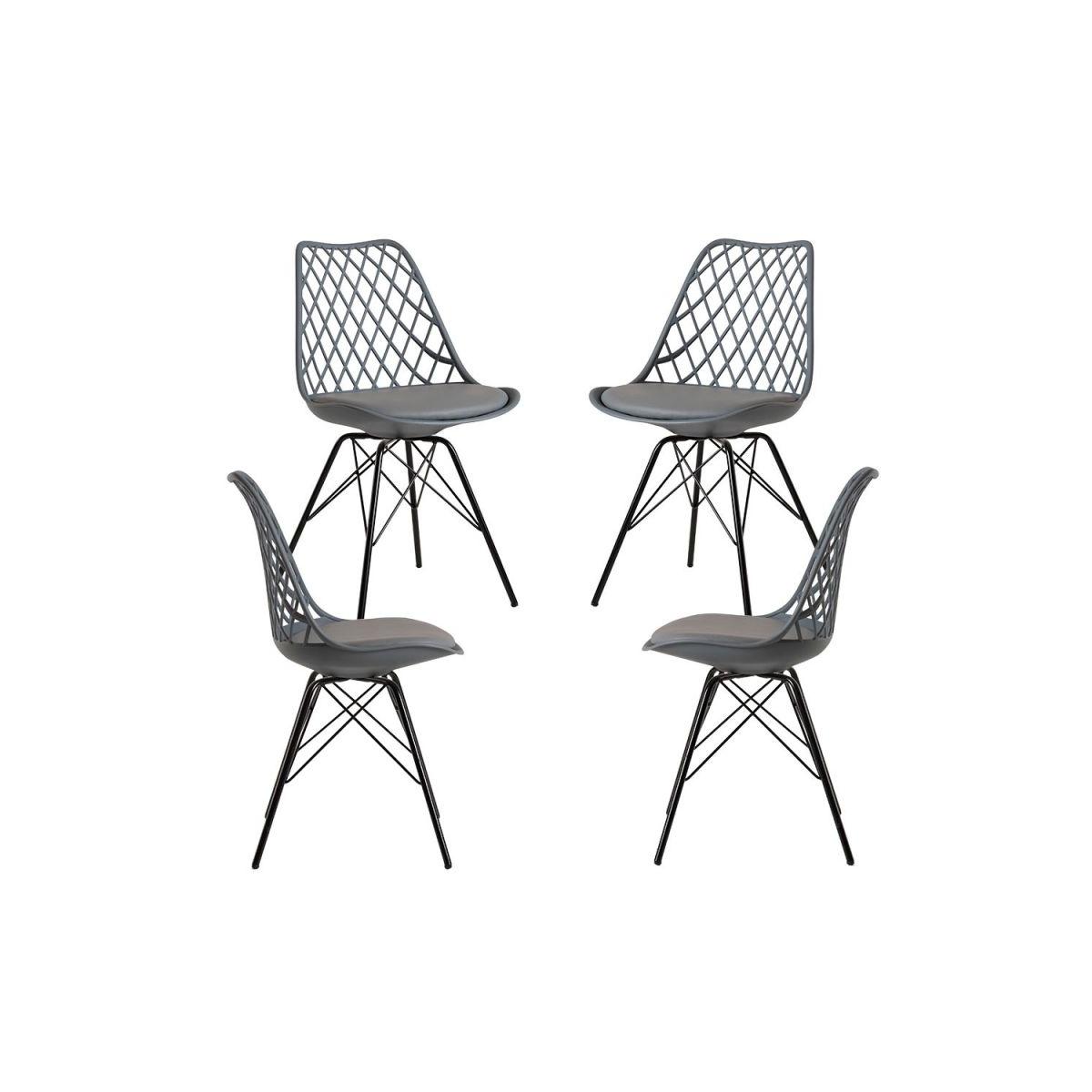 Regalos Miguel - Packs Sillas Comedor - Pack 4 Sillas Iron Mima - Gris oscuro