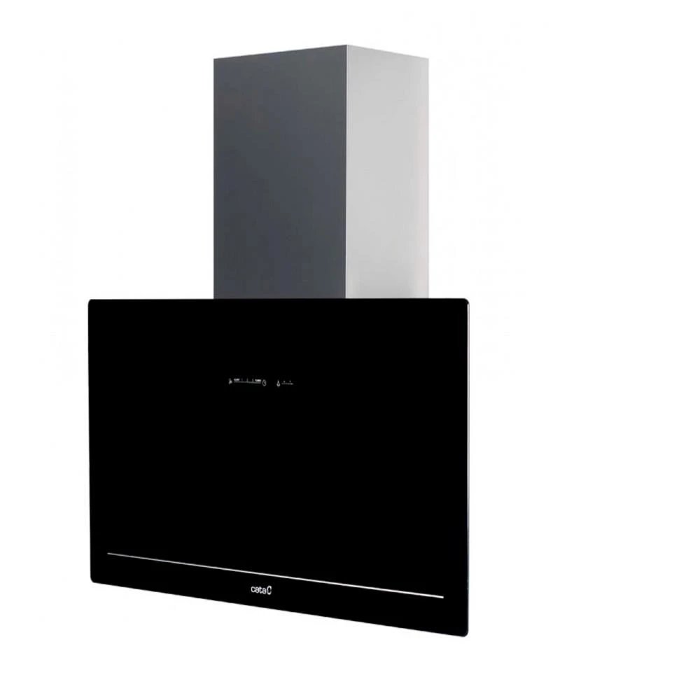 Campana Decorativa Piramidal CATA GOYA 90 BK /A CATA&ROCA 90cm 825m³/h Clase A+PP Cristal negro  | 02129404, 64dB, Niveles Extracción 5