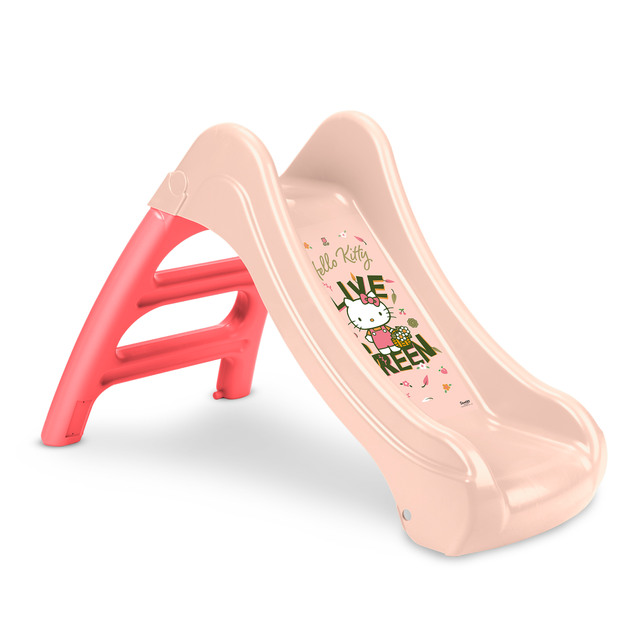 FEBER - Hello Kitty Slide, Tobogán Pequeño para Jardín, Escaleras Antideslizantes, Colores Resistentes a la Luz Solar y Cambios de Temparuta, Fácil Montaje, A partir de 1 año, Famosa (FE202000)
