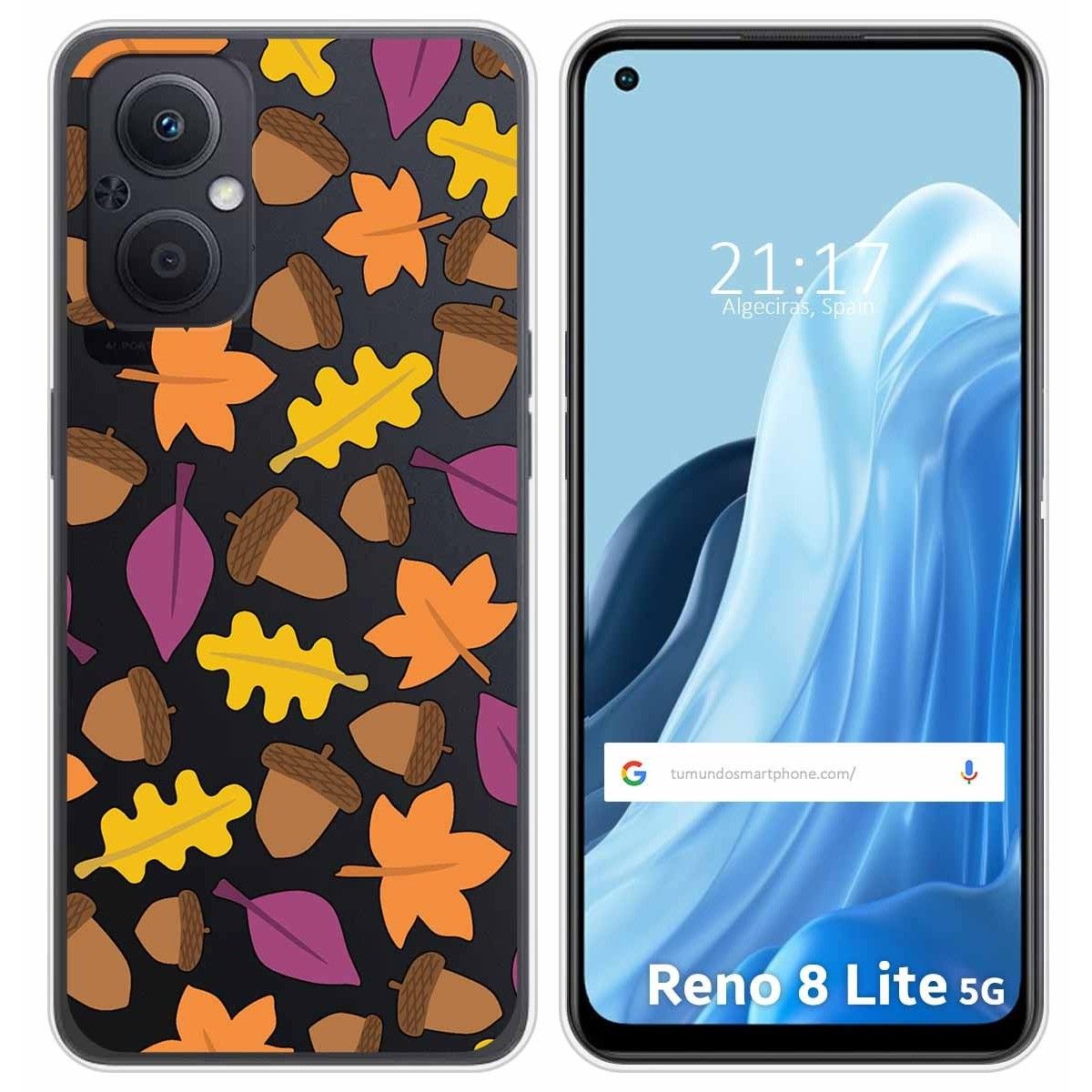 Funda Silicona Transparente para Oppo Reno 8 Lite 5G diseño Otoño Dibujos