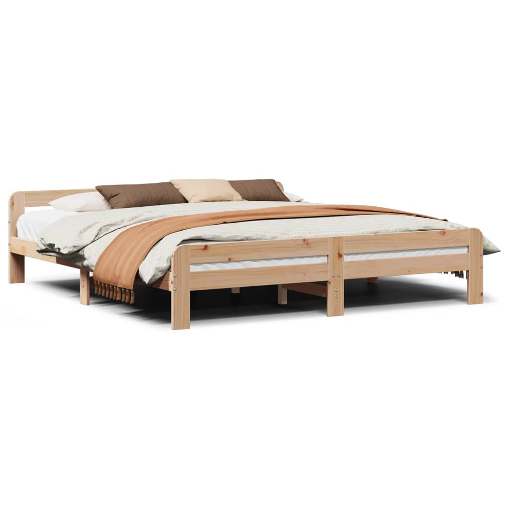 vidaXL Estructura de cama sin colchón madera maciza de pino 200x200 cm