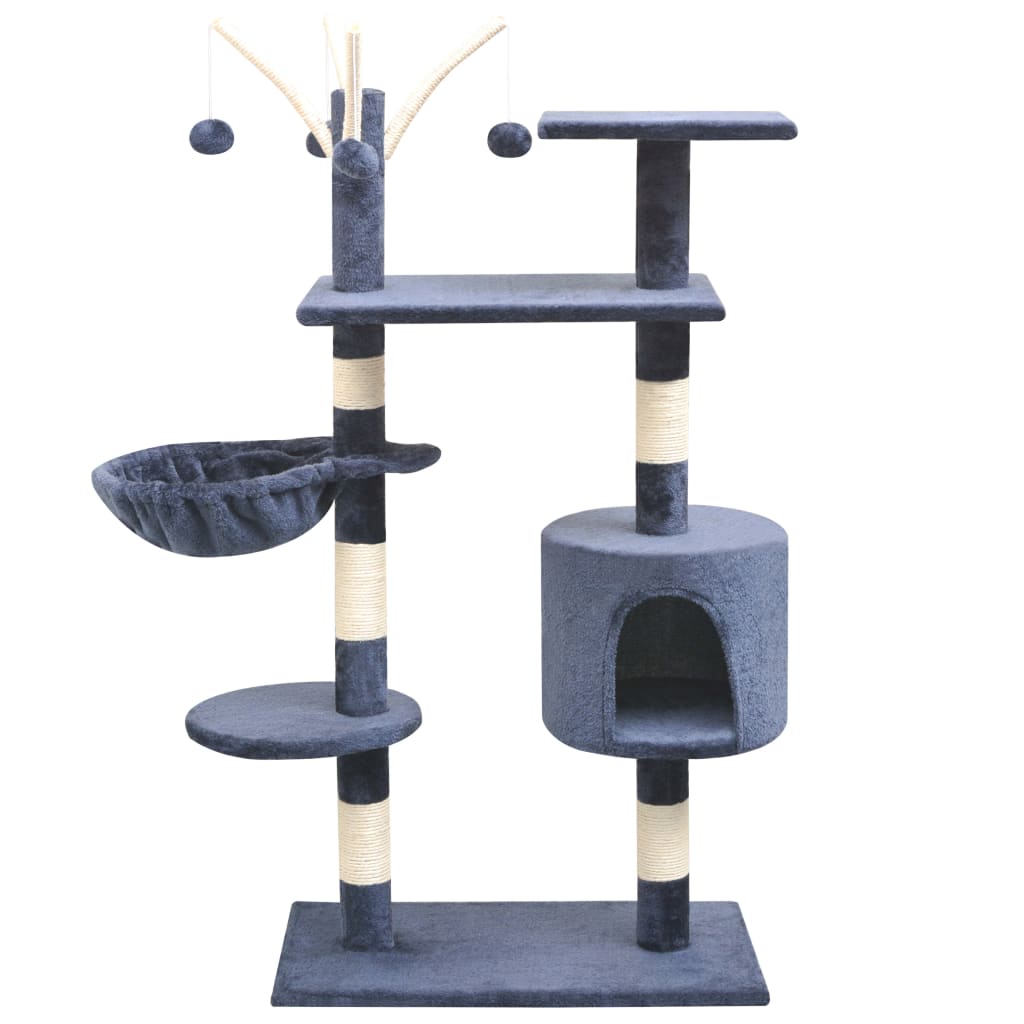 vidaXL Rascador de Gatos con Poste Rascador Sisal Altura 125cm Mascotas Color Beige,  Gris,  Azul oscuro y mas
