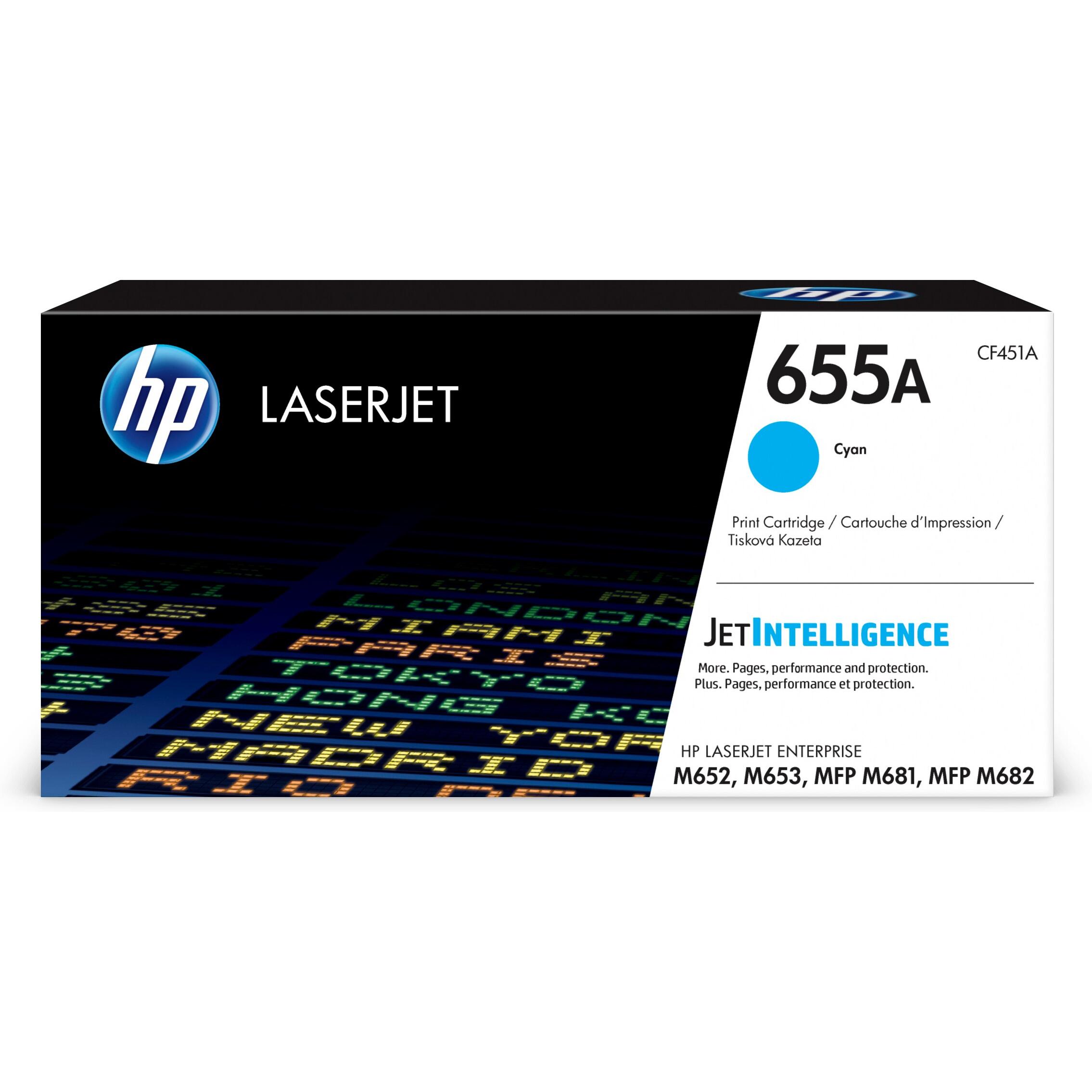 Cartucho de tóner Original LaserJet 655A cian