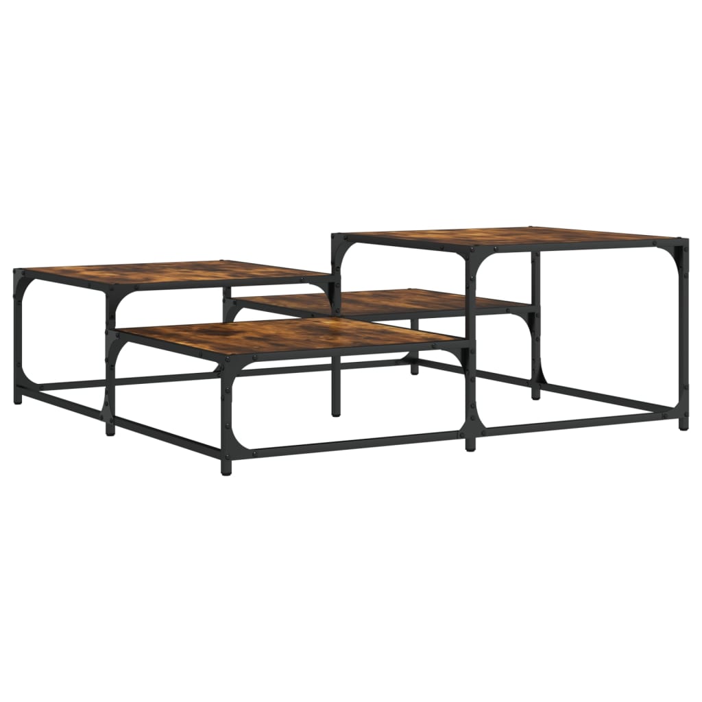 Vidaxl Mesa de Centro de Madera de Ingeniería 107x107x40 Cm Negro