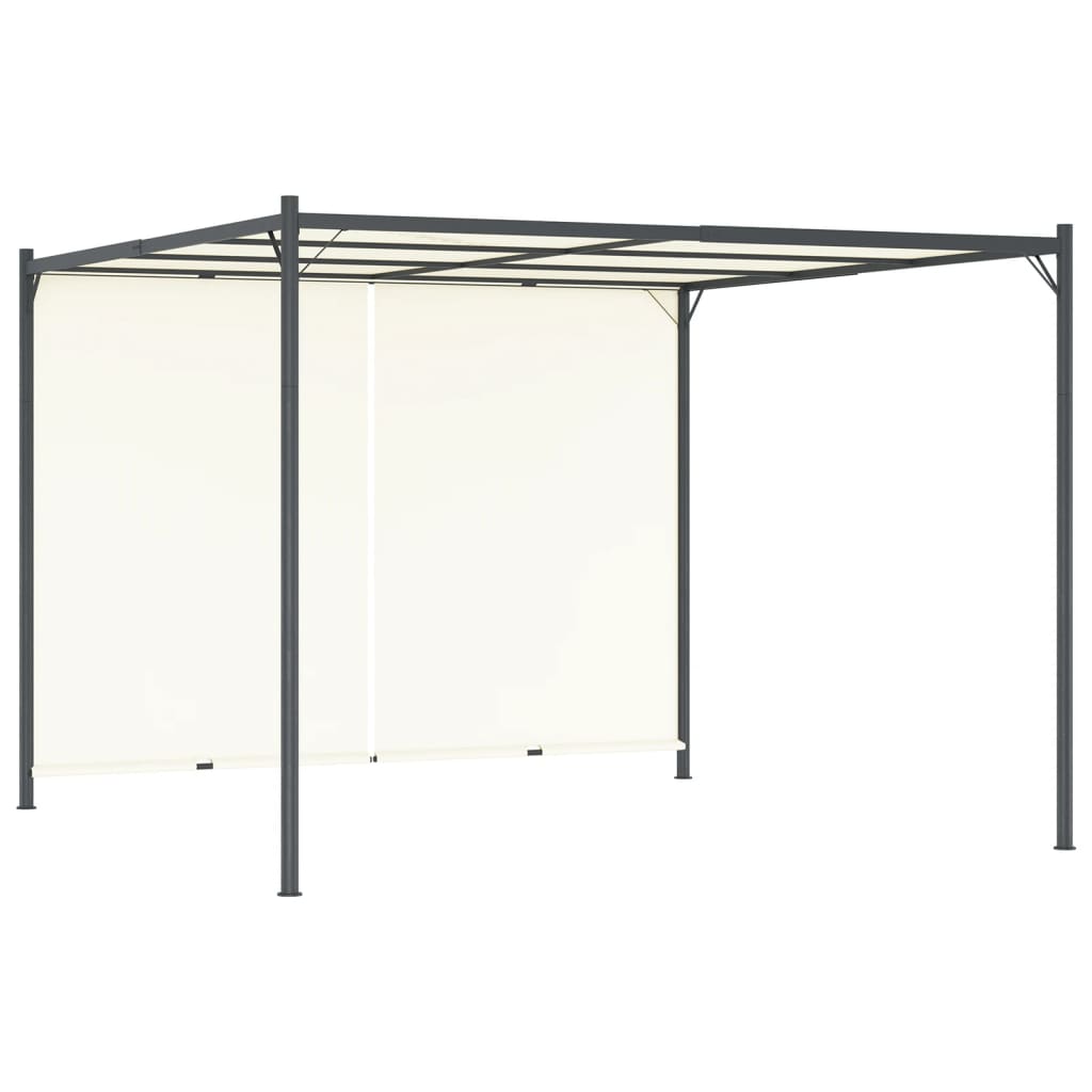 vidaXL Pérgola con Tejado Ajustable Acero Aire Libre Sombrilla Color Blanco crema,  Antracita,  Taupé y mas