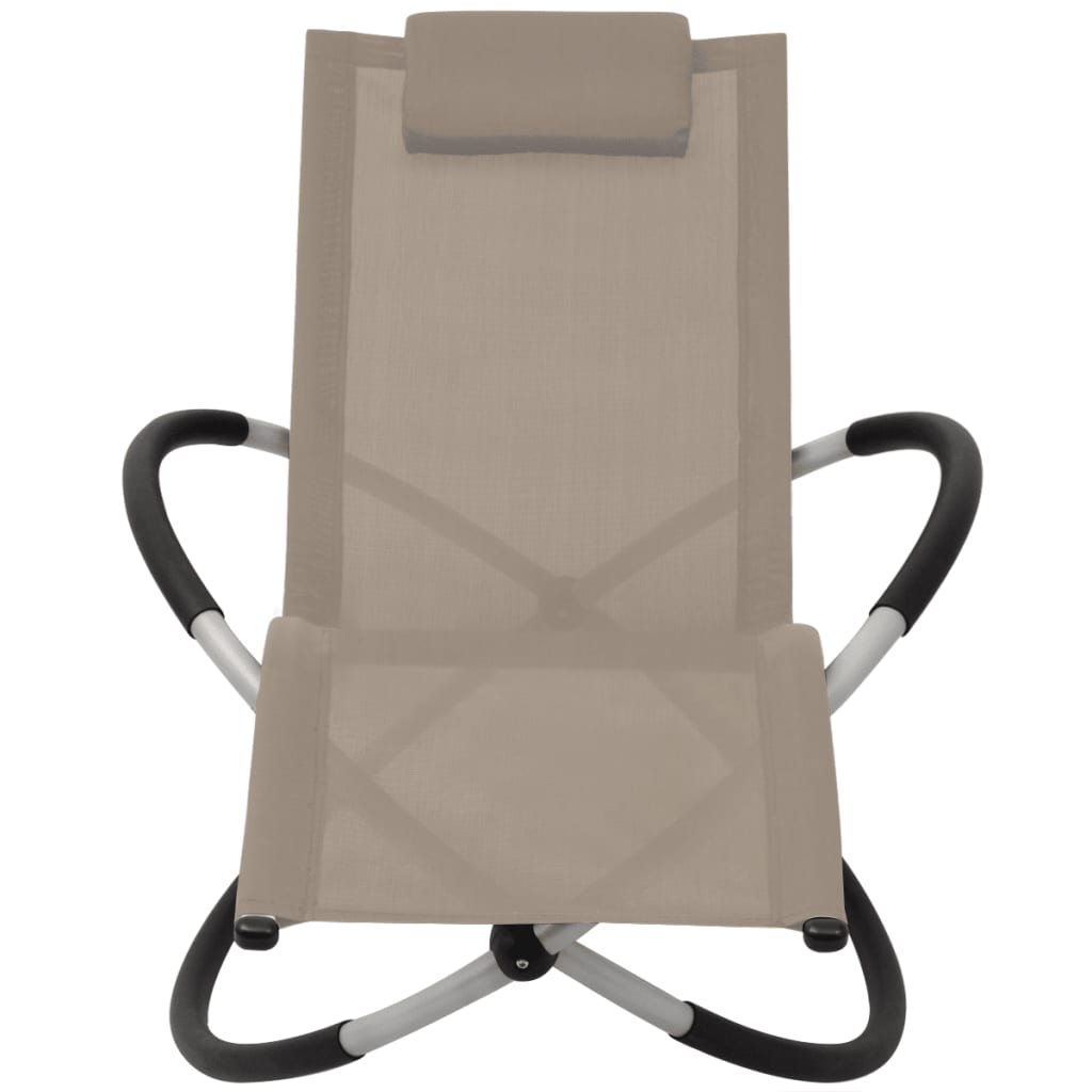 Vidaxl Tumbona Geométrica de Jardín Acero Negro/gris, Crema, Taupé