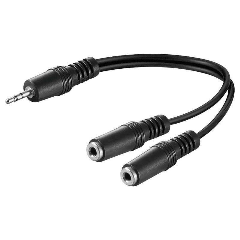 Cable de Sonido Goobay Jack 3.5mm ST A 2x Jack 3.5mm ST Hembra 0.20m