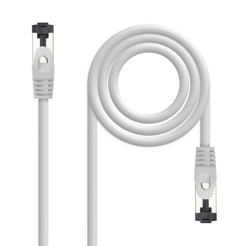 Nanocable - Cable de Red Latiguillo Cat.8.1 2GHz LSZH SSTP AWG26, Gris, 15 m 10.20.2015