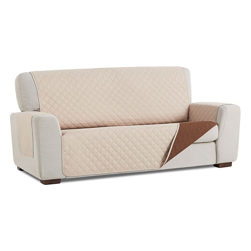 Salvasofá Couch Cover Reversíble Sofá 4 Plazas XL, Beige / Marrón. MAXIFUNDAS FUNDAS DE SOFA & CHAISE LONGUE