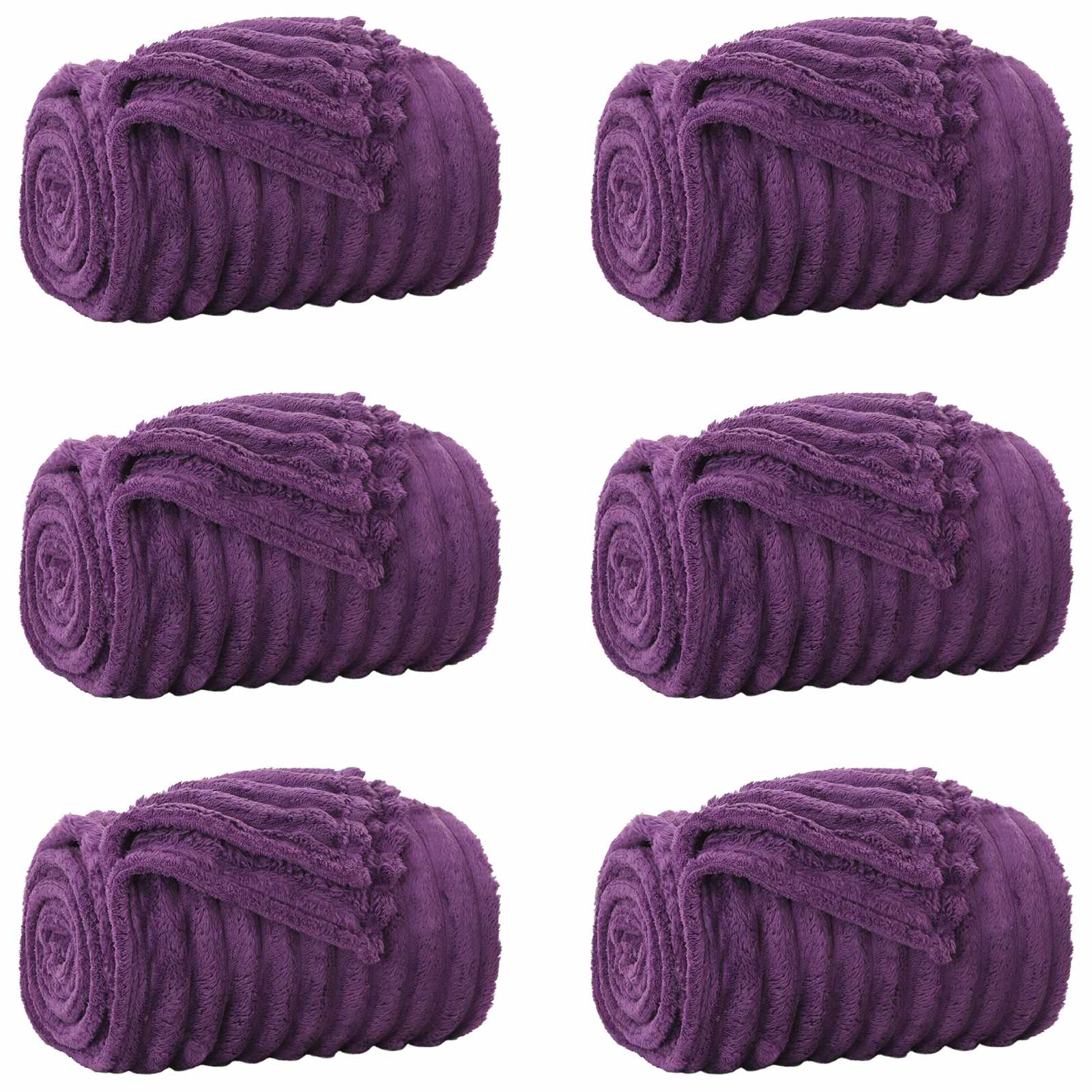 vidaXL Mantitas de Sofá 6 pcs Morado 200 x 150 cm Lana