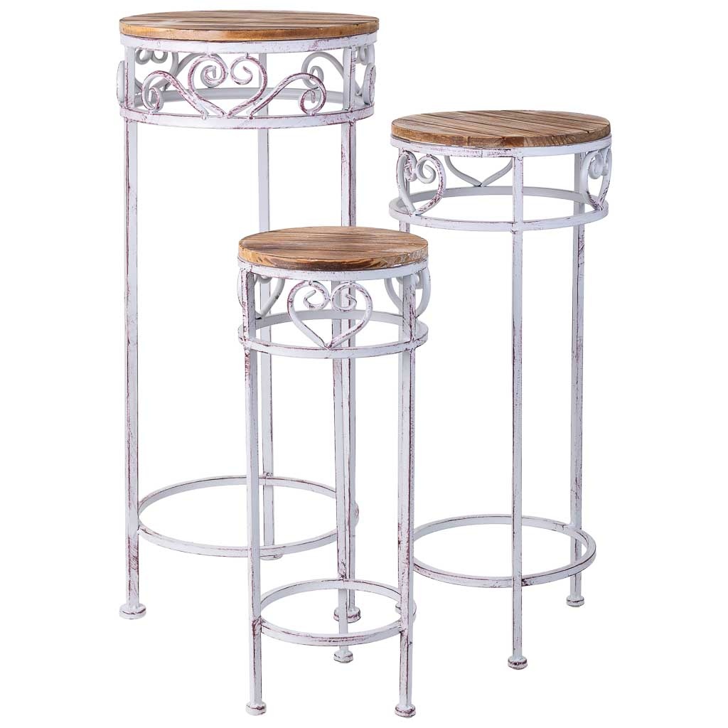 Wonderlust Deco - Soporte para macetas set 3 piezas gris, 30x30x71h cm Gris 30x30x71h cm