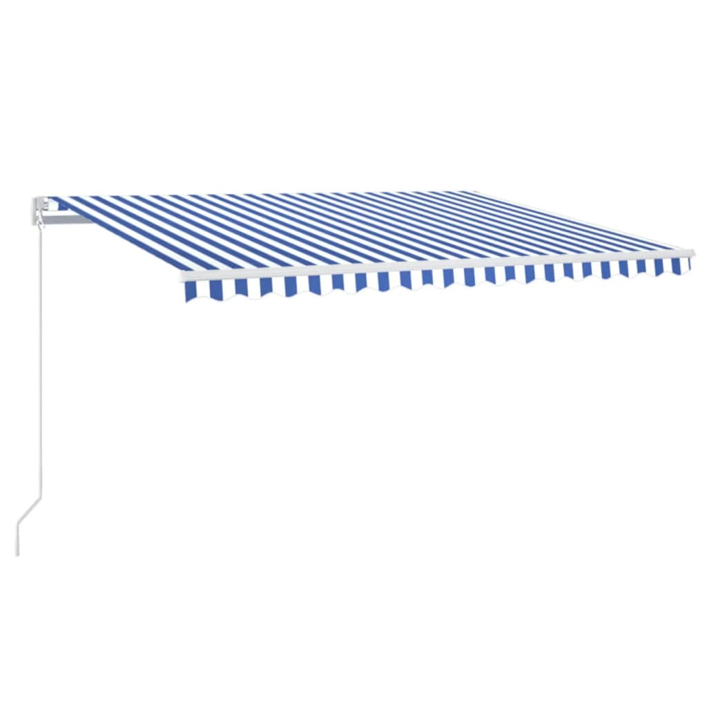 vidaXL Toldo retráctil manual con LED azul y blanco 400x300 cm