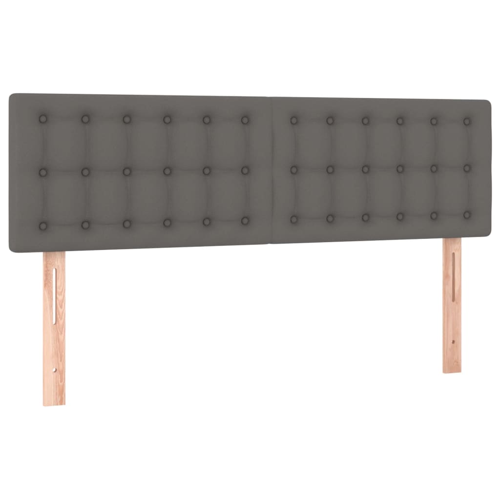 vidaXL Cabecero con LED cuero sintético negro 144x5x78/88 cm