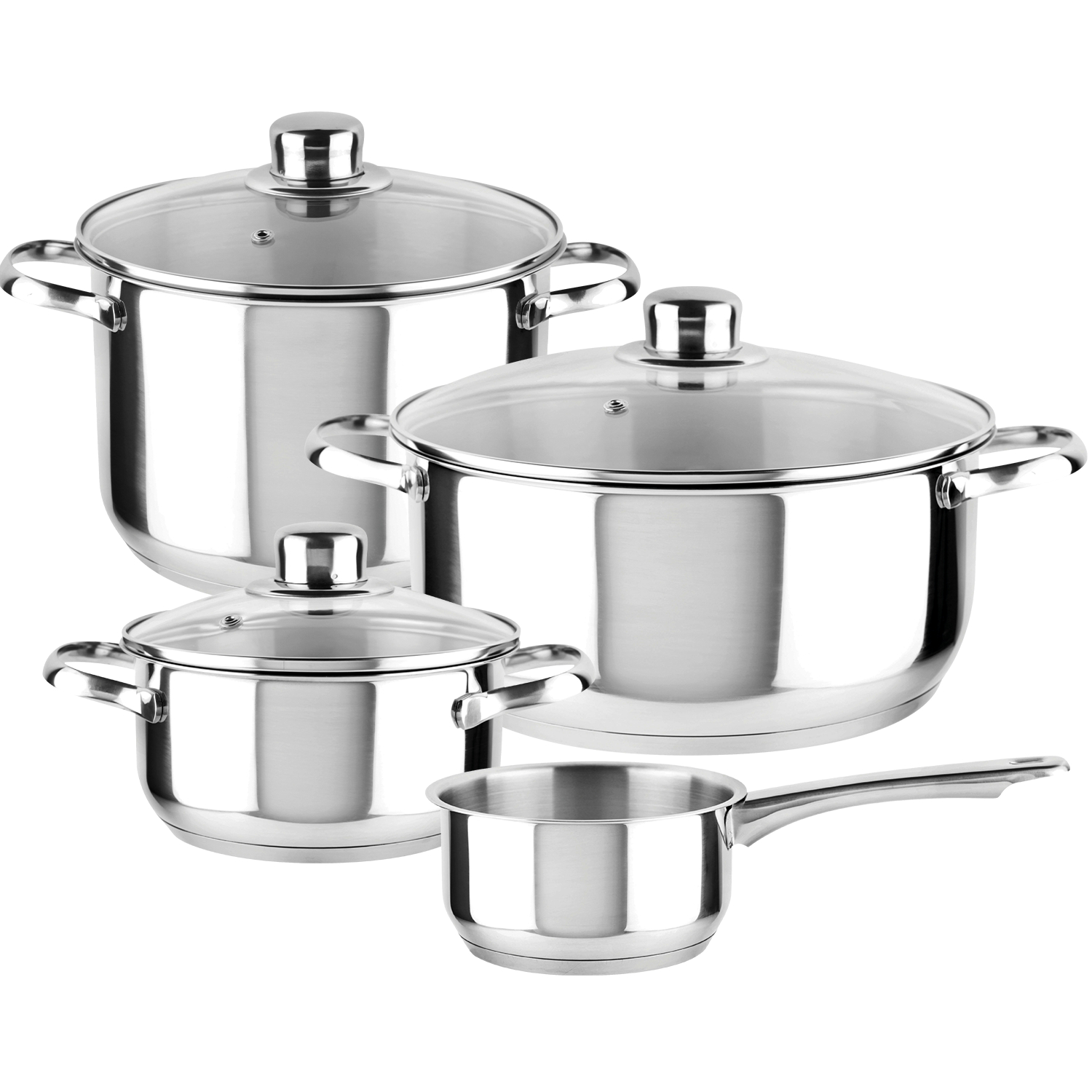 MAGEFESA DUX Batería de Cocina Fabricada en Acero Inoxidable 18/10, 7 Piezas Compatibles con Cualquier Cocina y Lavavajillas