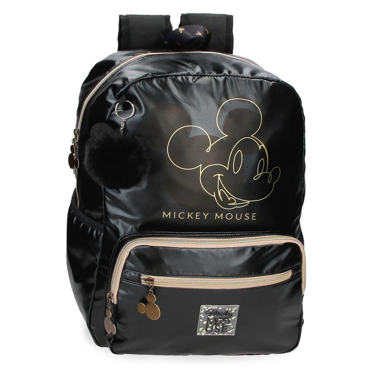 Disney Mickey Mochila de 32 cm x 42 cm x 15 cm fabricada en Poliéster. Negro