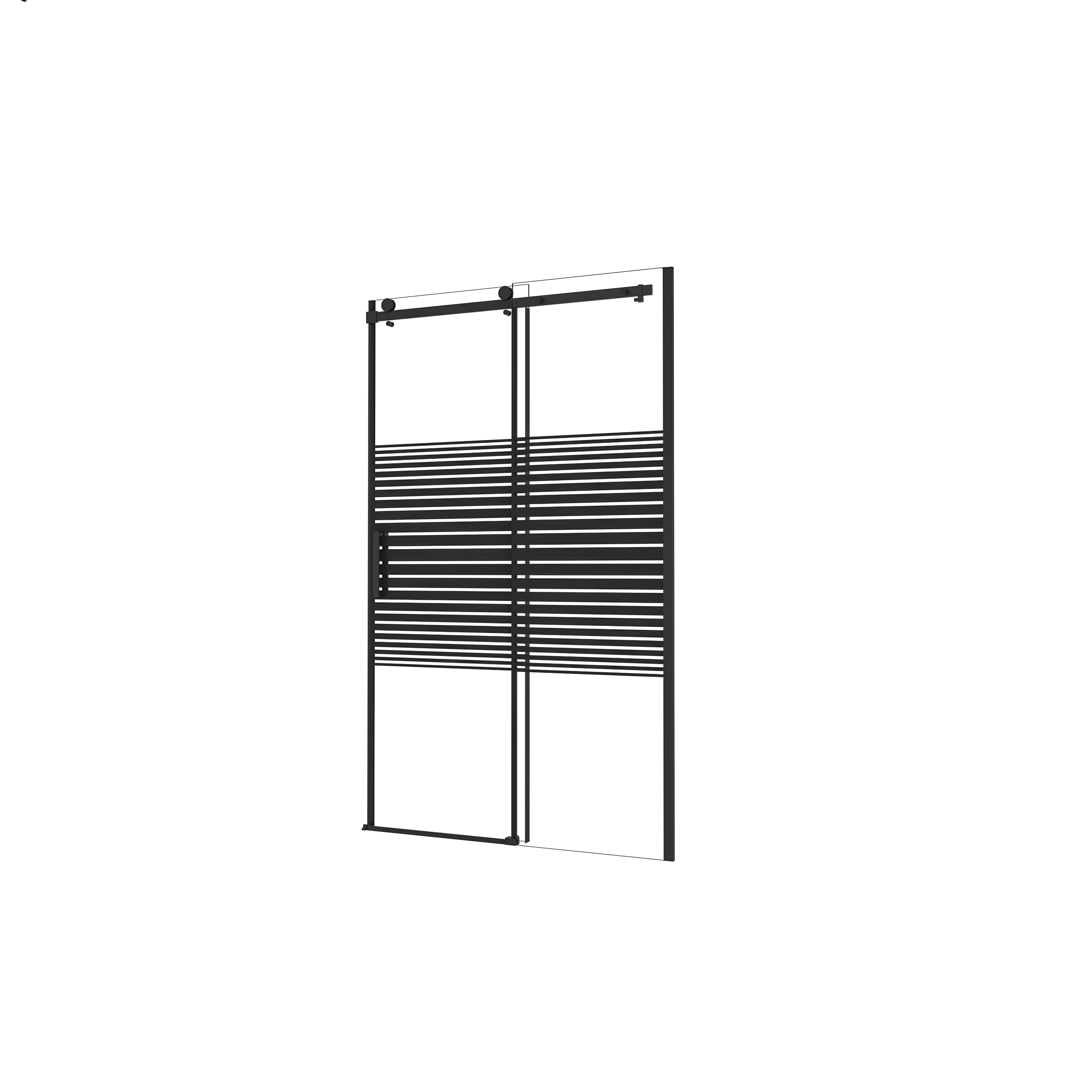 AICA Mampara de Ducha Corredera Frontal PERFIL NEGRO MATE Vidrio Templado Serigrafiado 8mm Antical (1160-1200)x2000mm