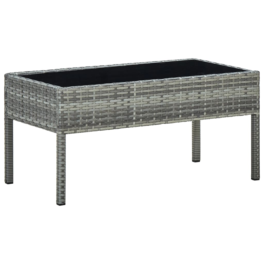 vidaXL Mesa de jardín ratán sintético 75x40x37 cm en color Negro/Marrón/Gris | estructura resistente ideal para salón dormitorio o estudio