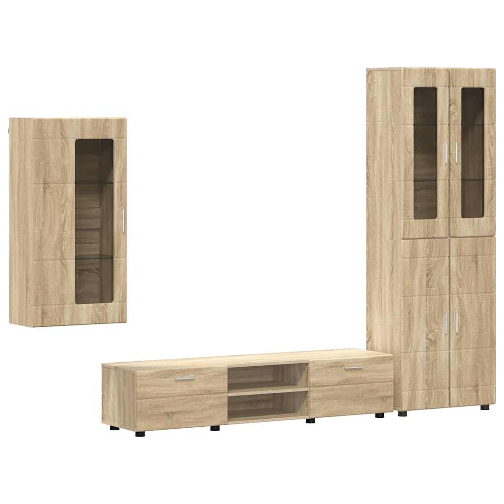 vidaXL Conjunto de mueble de TV con cajón FLORIN Madera de ingeniería